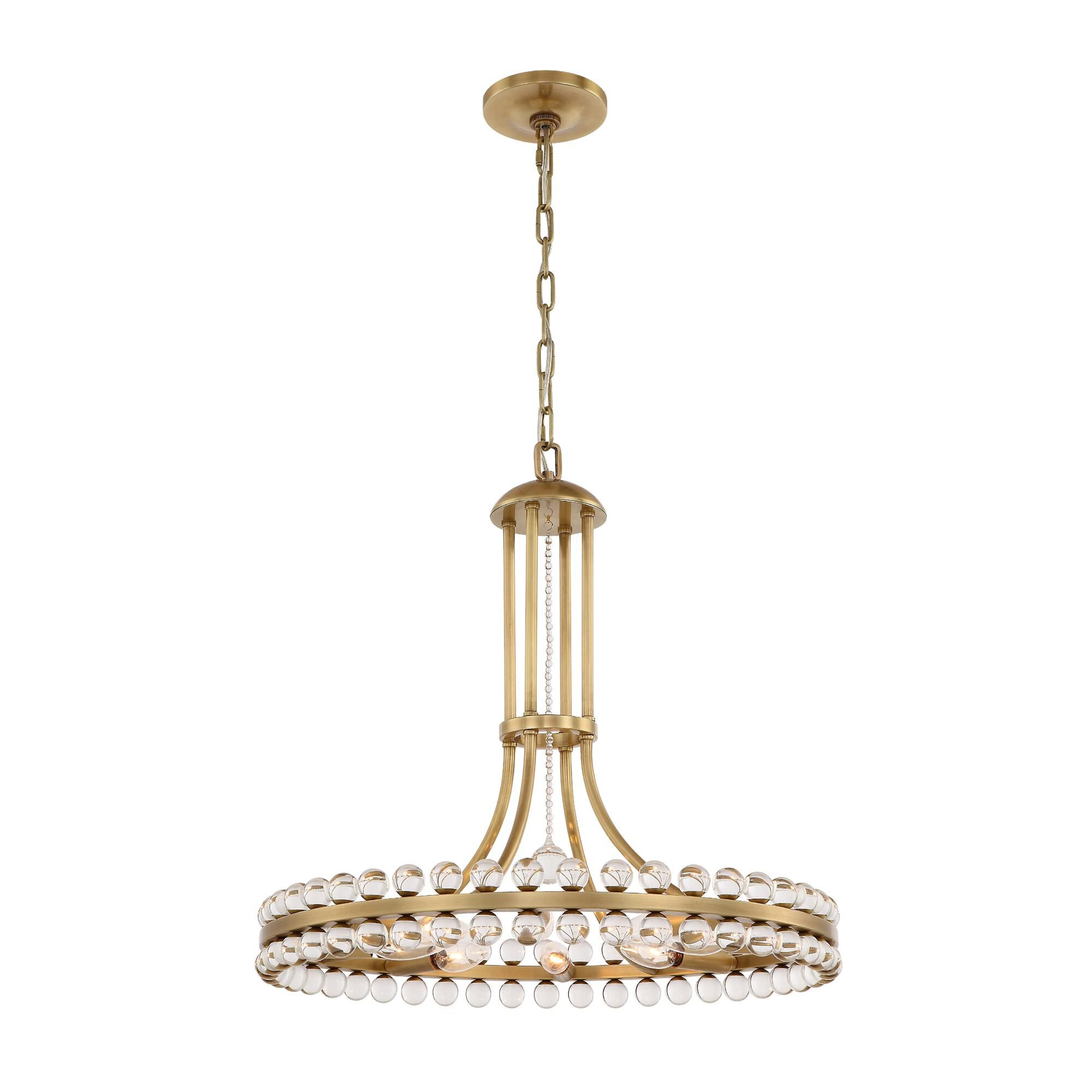 Shown in Aged Brass finish and Clear Hand Cut crystal