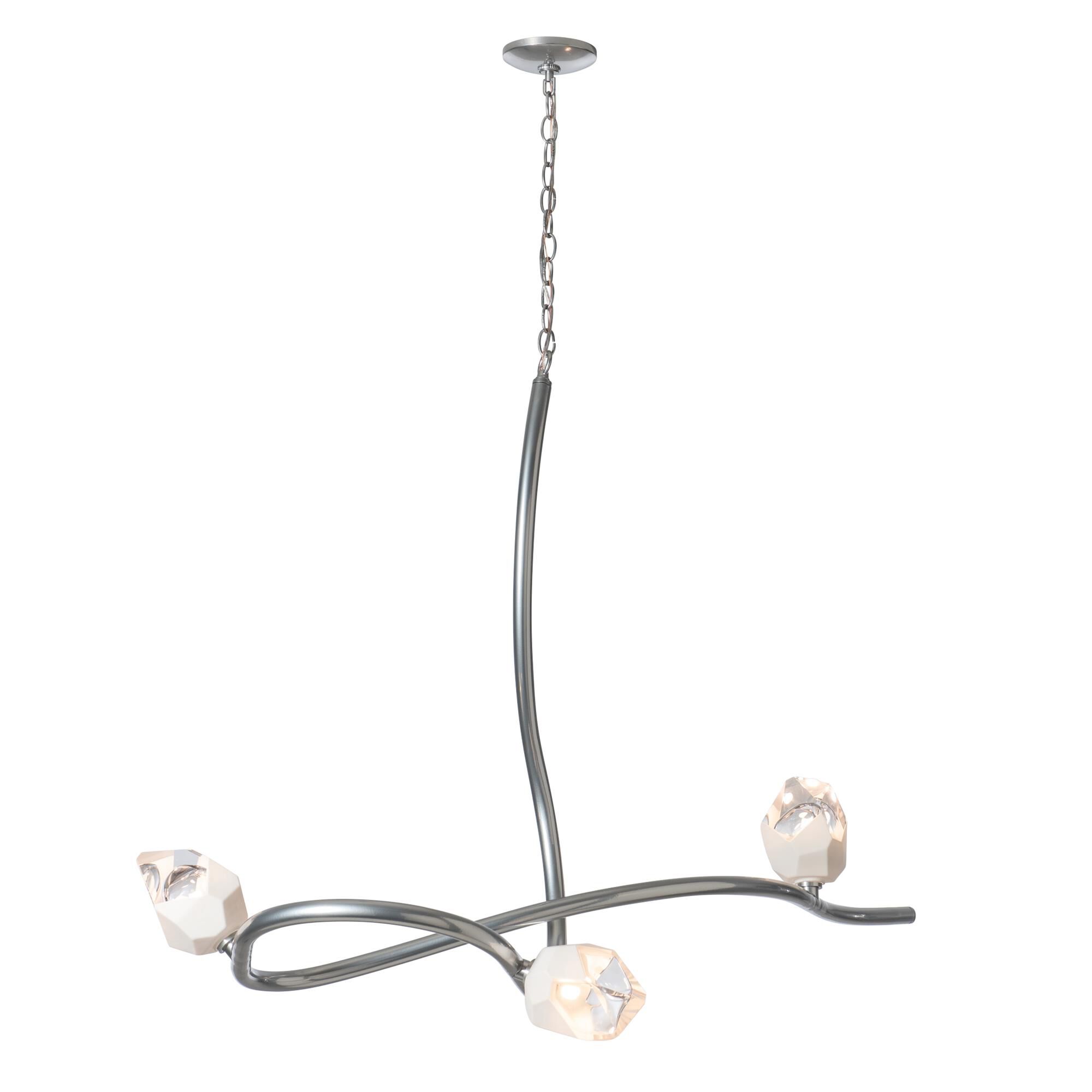 Shown in Sterling finish and White Crystal glass