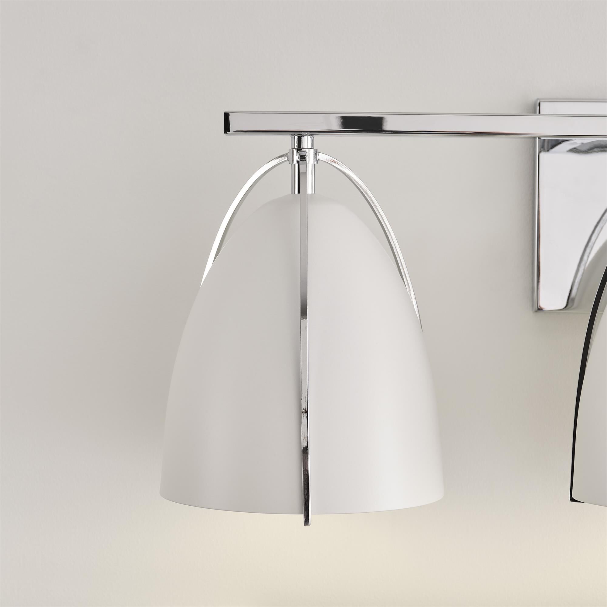 Shown in Chrome finish and Matte White Steel shade