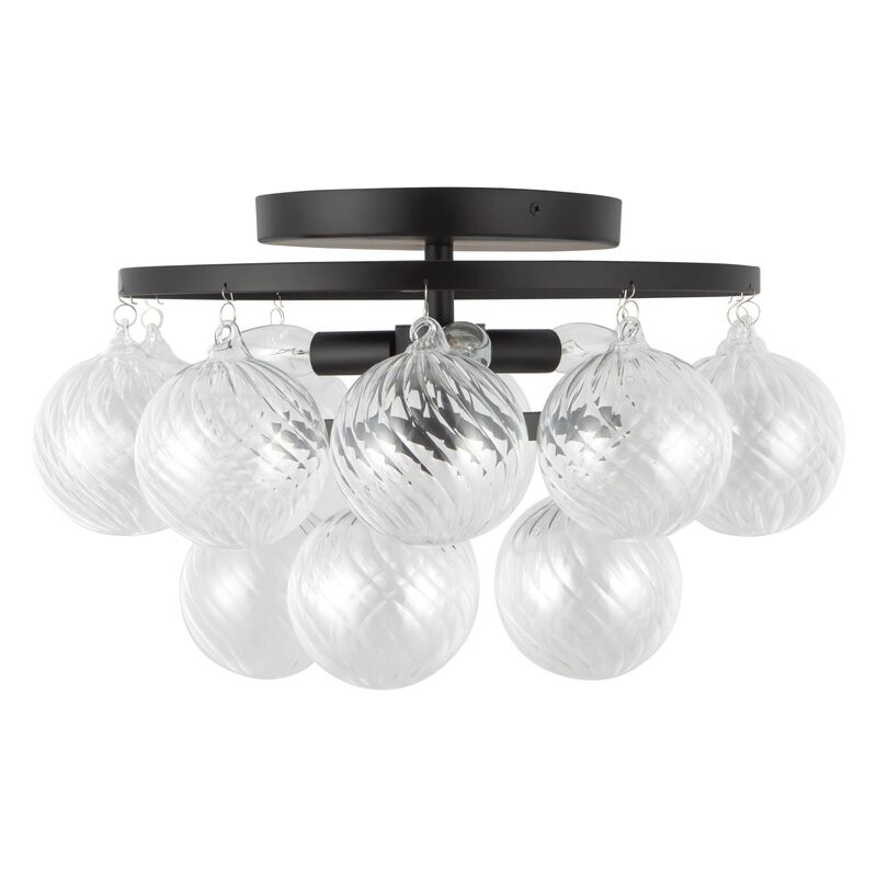 Peyton Fox Faye 18 Inch 3 Light Semi Flush Mount by Alora Mood