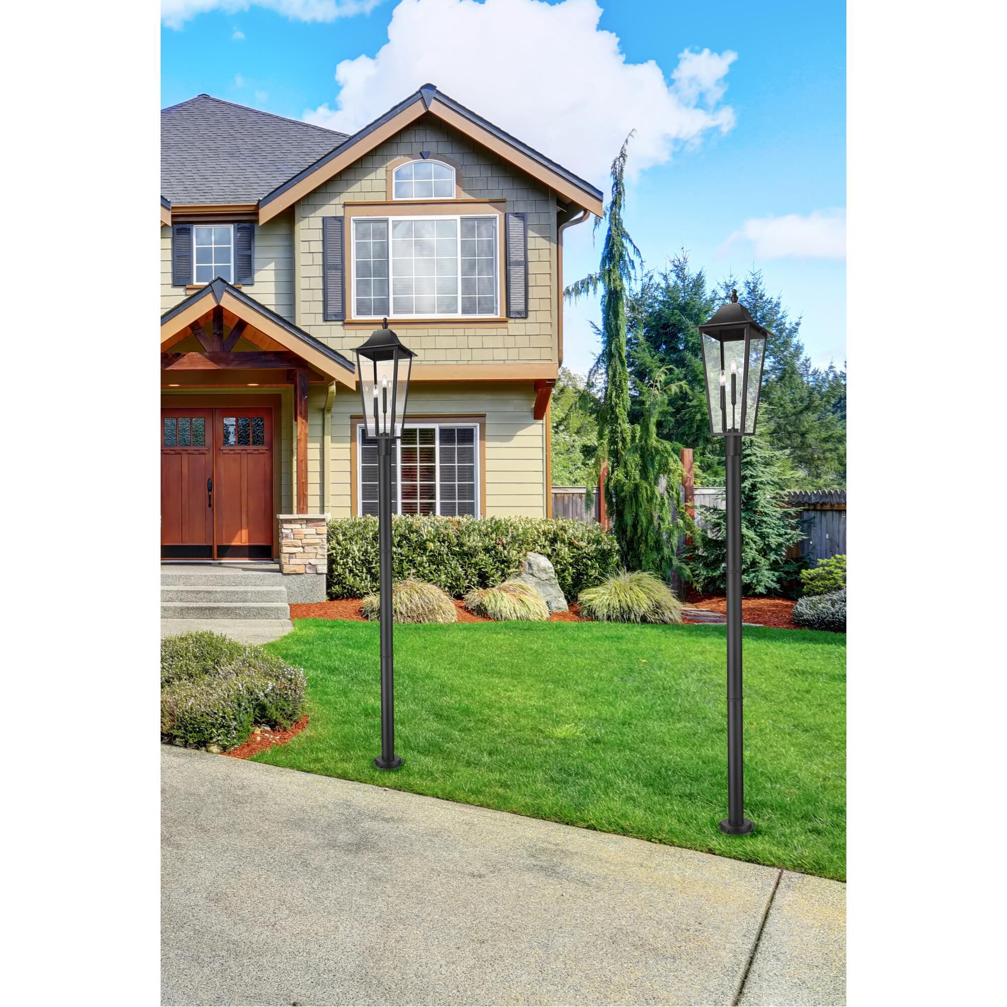 Shown in Black finish and Clear Beveled glass and Clear Beveled shade