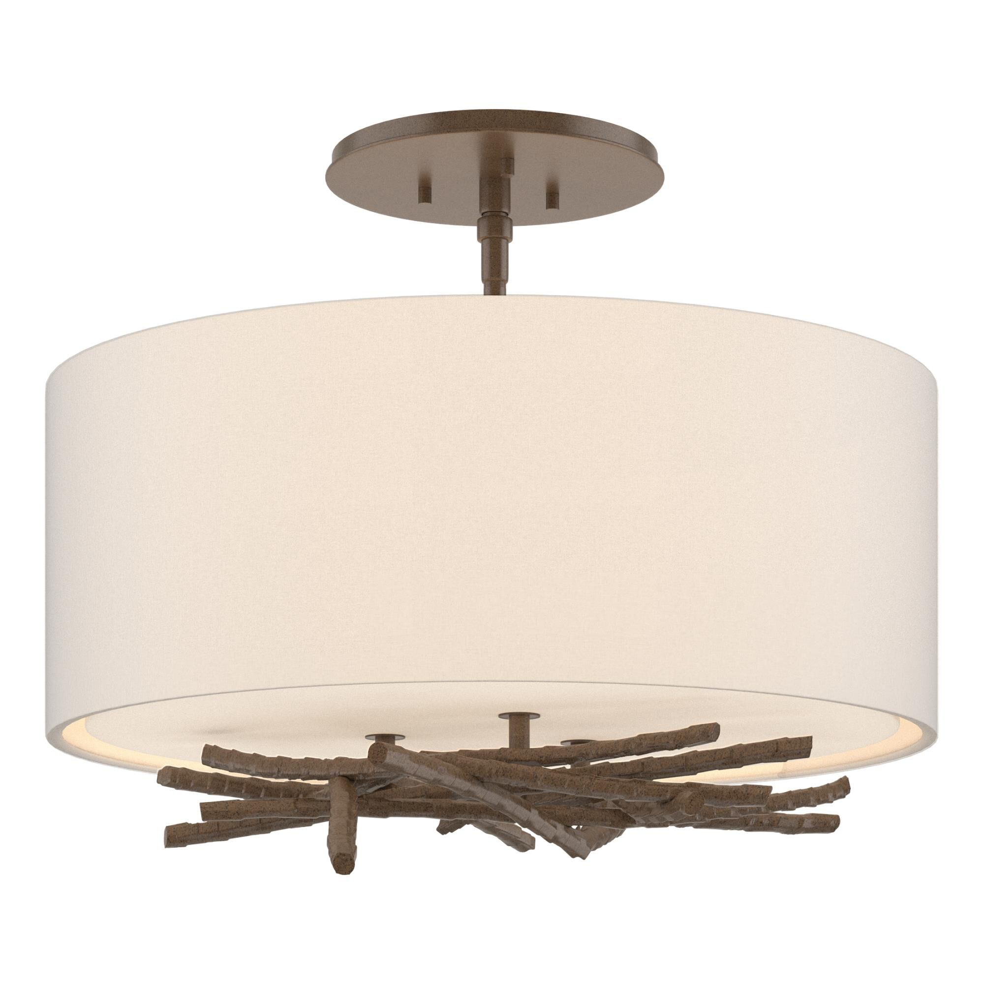 Brindille 15 Inch 3 Light Semi Flush Mount by Hubbardton Forge