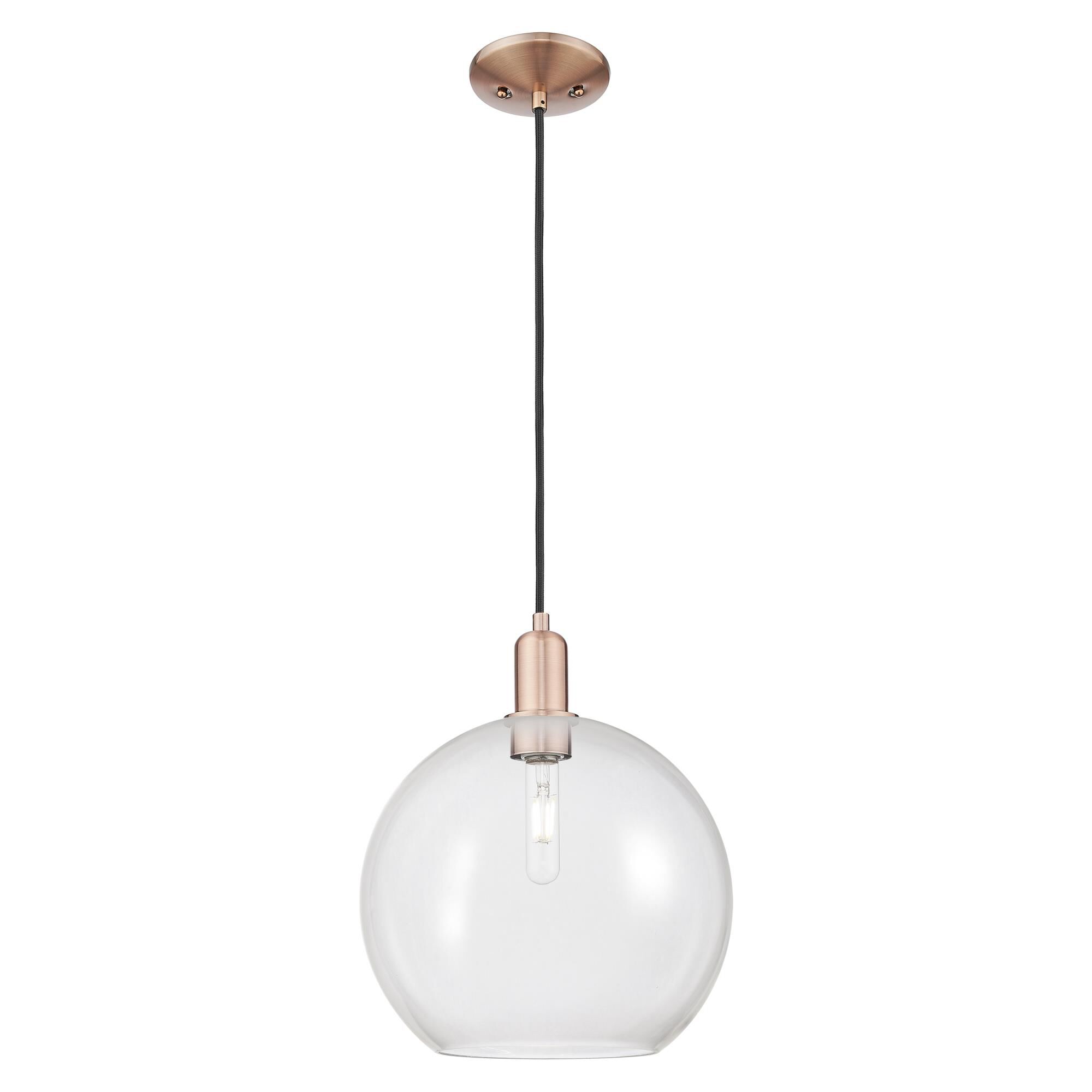 Shown in Antique Copper finish and Clear glass