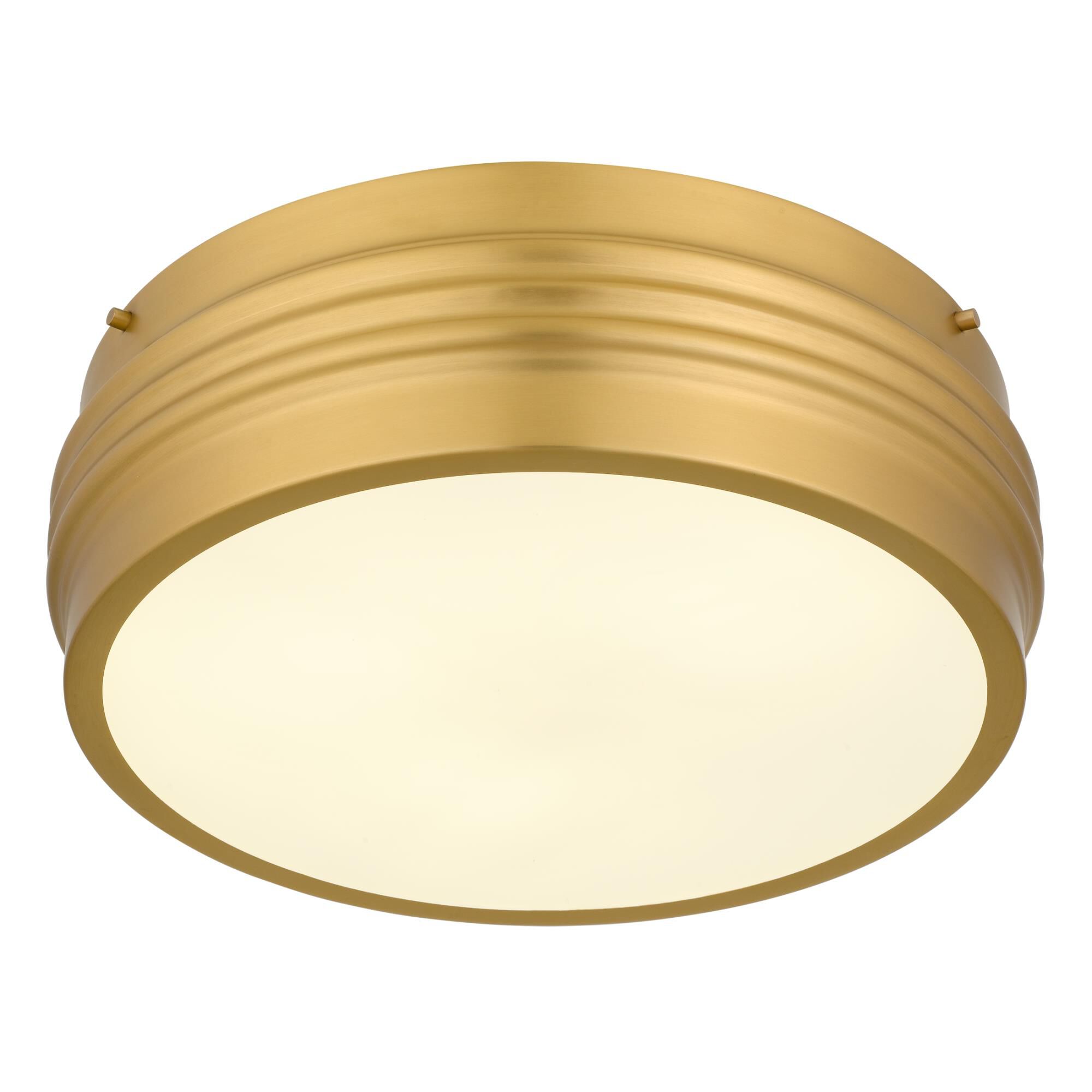 Shown in Brushed Gold finish and Clear White Glass shade