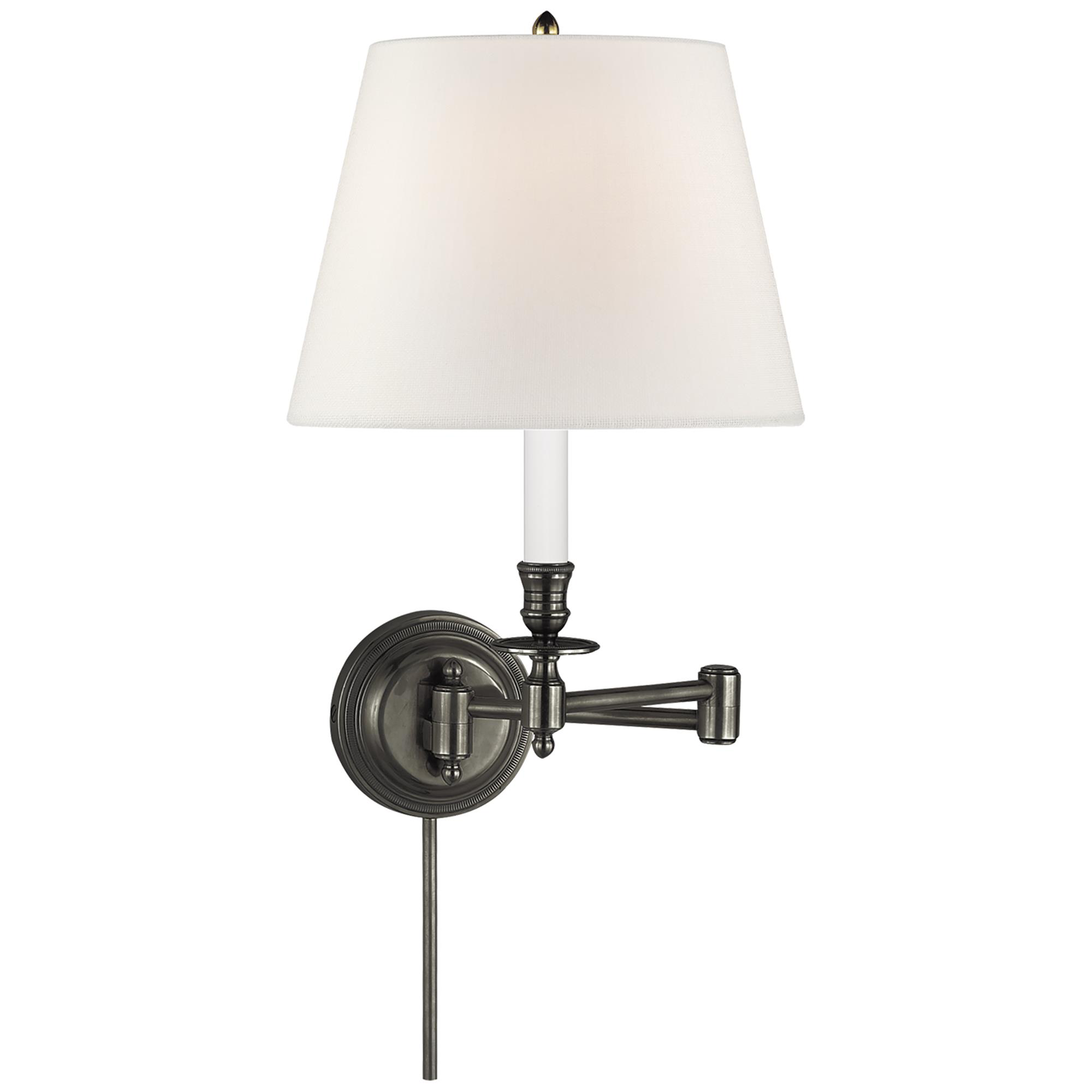 Shown in Bronze finish and Linen shade