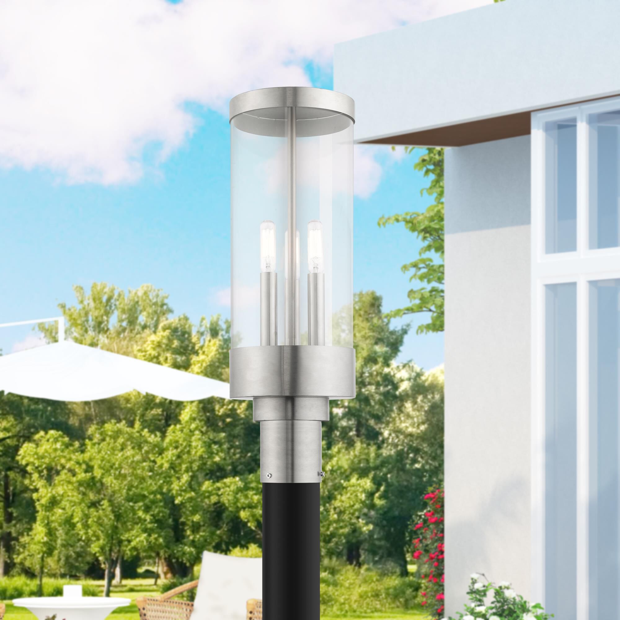 Hillcrest 20 Inch Tall 3 Light Outdoor Post Lamp by Livex Lighting