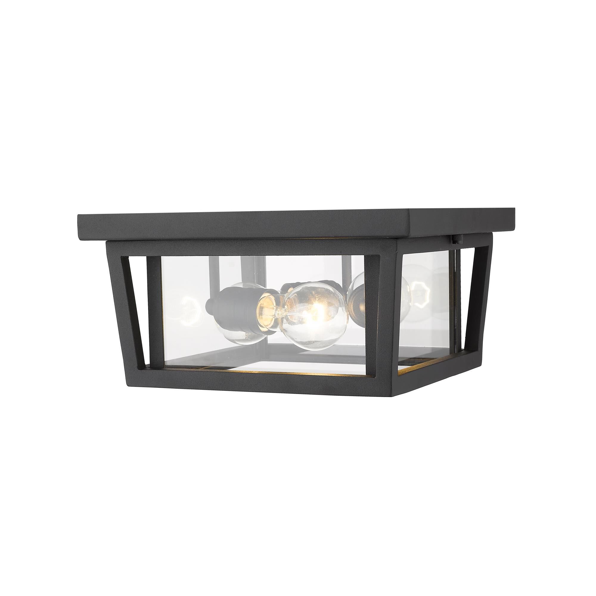 Shown in Black finish and Glass shade
