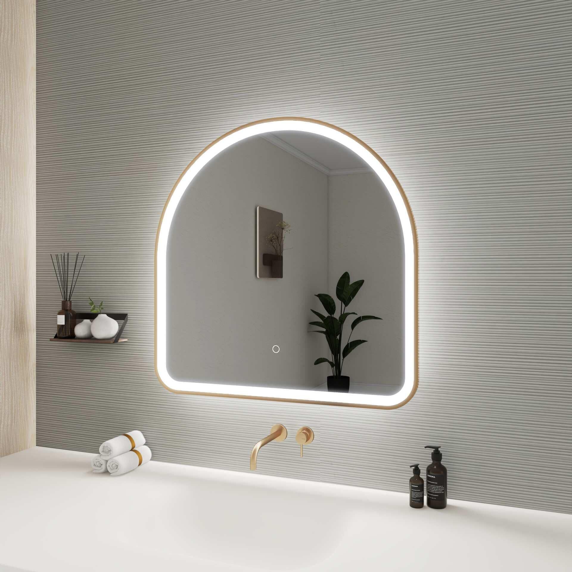 Harmoni 30 Inch Arched LED Lighted Mirror by Elegant Decor