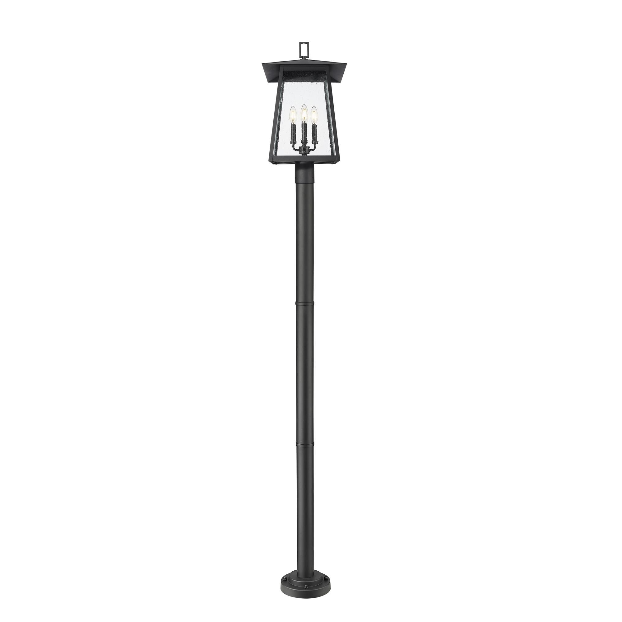 Shown in Black finish and Clear Seedy glass and Clear Seedy shade