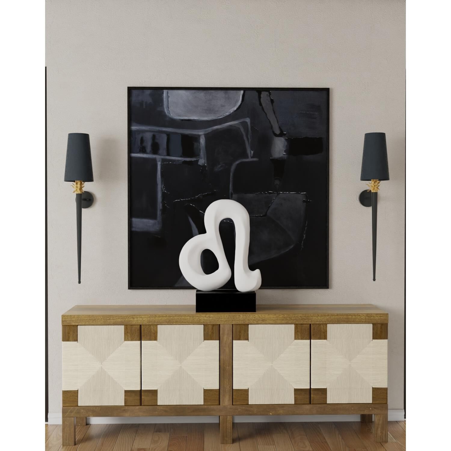 Obsidian 60 Inch Painting by Harp and Finial