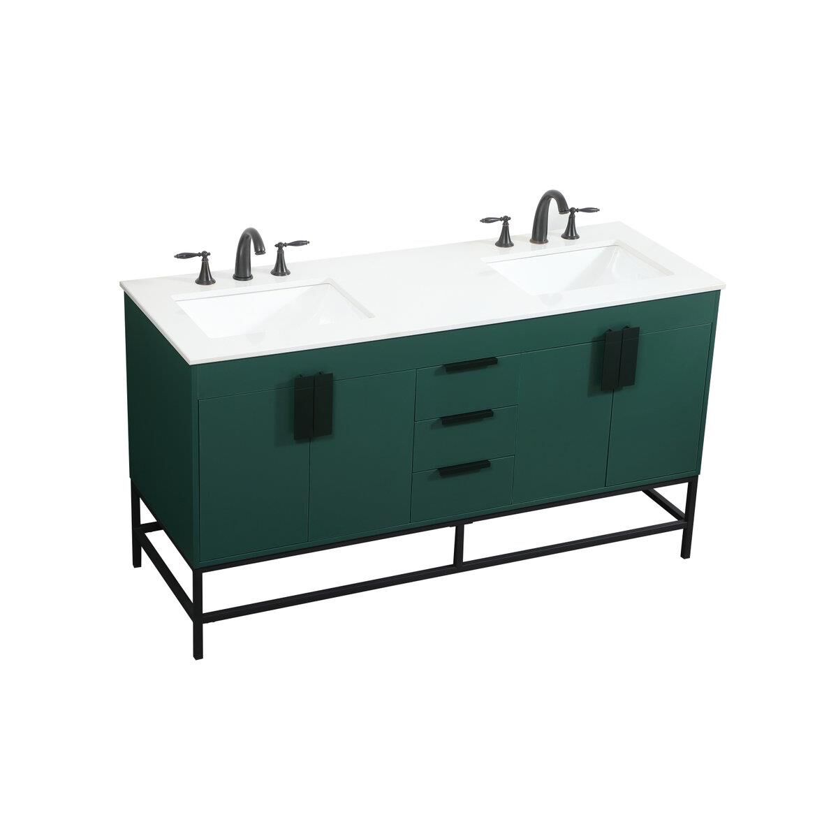 Shown in Green finish and Without Backsplash accent