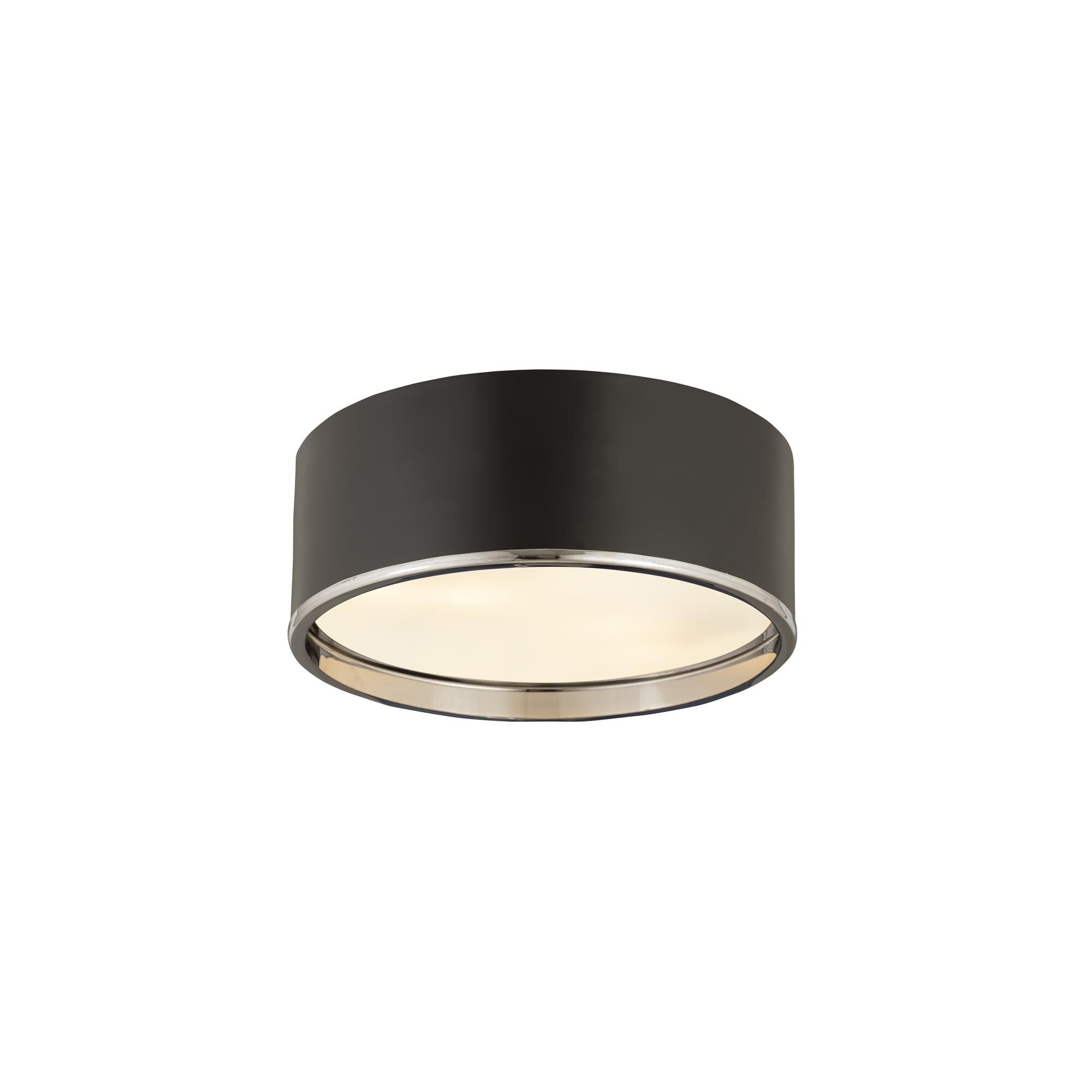 Shown in Matte Black And Chrome finish and Steel glass and Steel shade