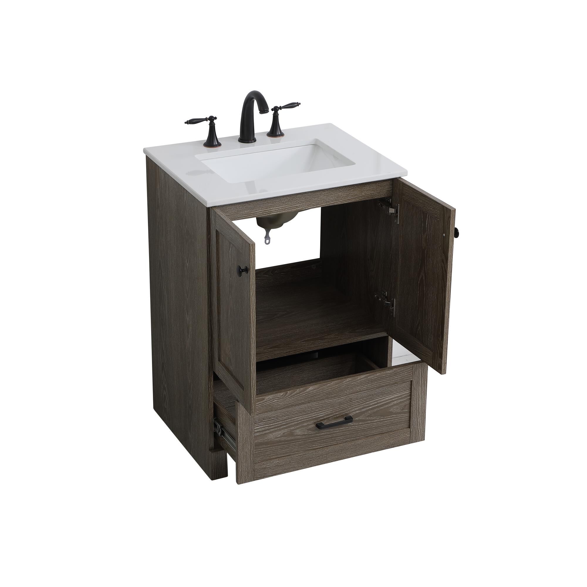 Shown in Weathered Oak And Black With Ivory finish