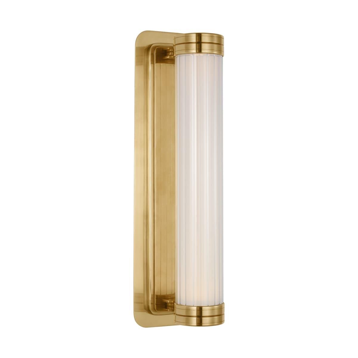 Shown in Polished Natural Brass finish and Fluted glass