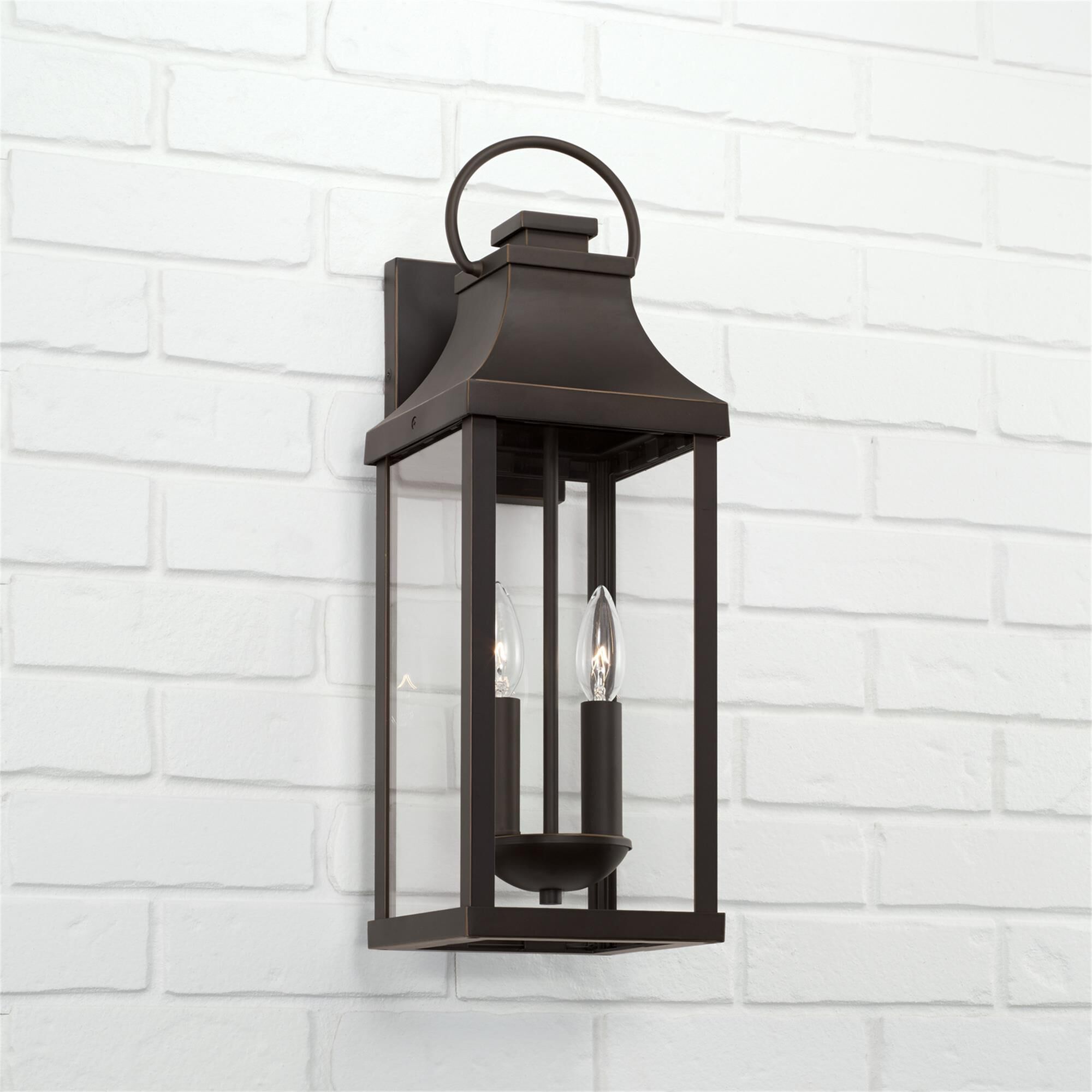 Shown in Oiled Bronze finish and Clear glass