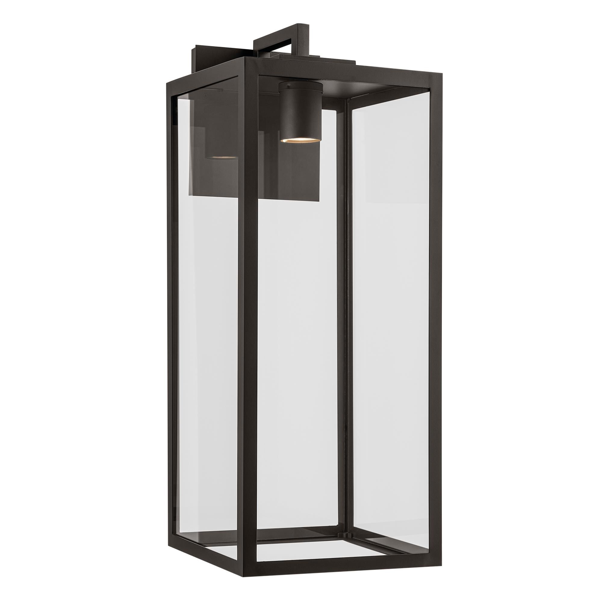 Shown in Olde Bronze finish and Clear glass and Metal shade