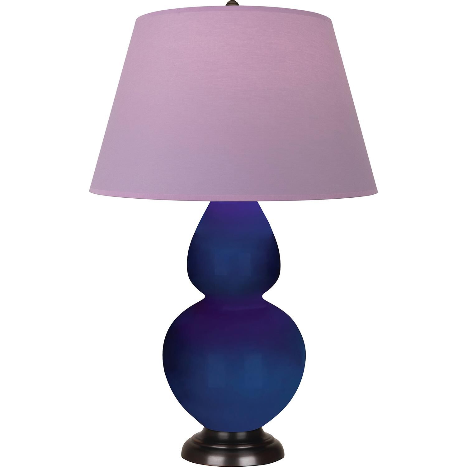 Shown in Cobalt finish and Lavender and Plum shade and Deep Patina Bronze accent