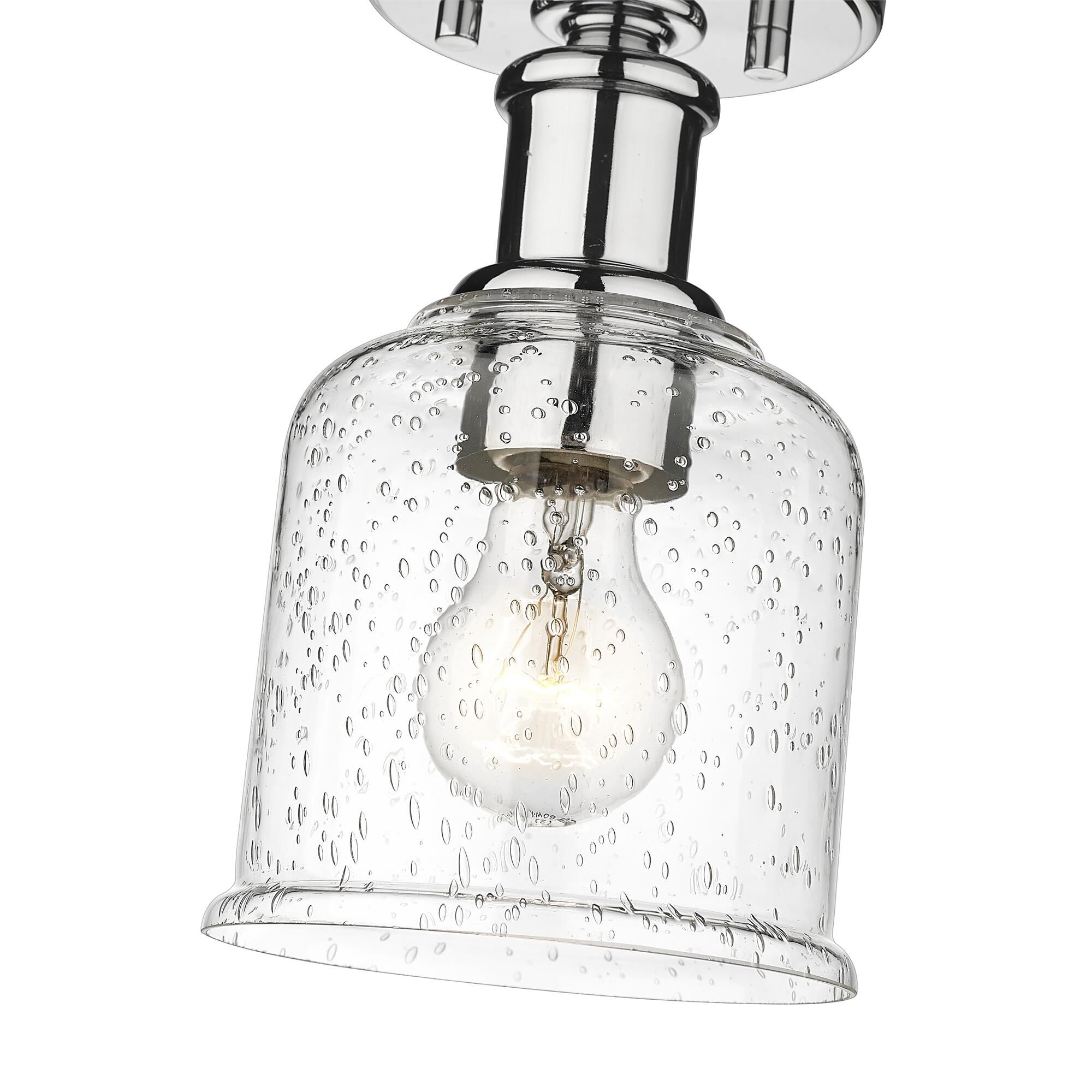Shown in Chrome finish and Clear Seedy glass