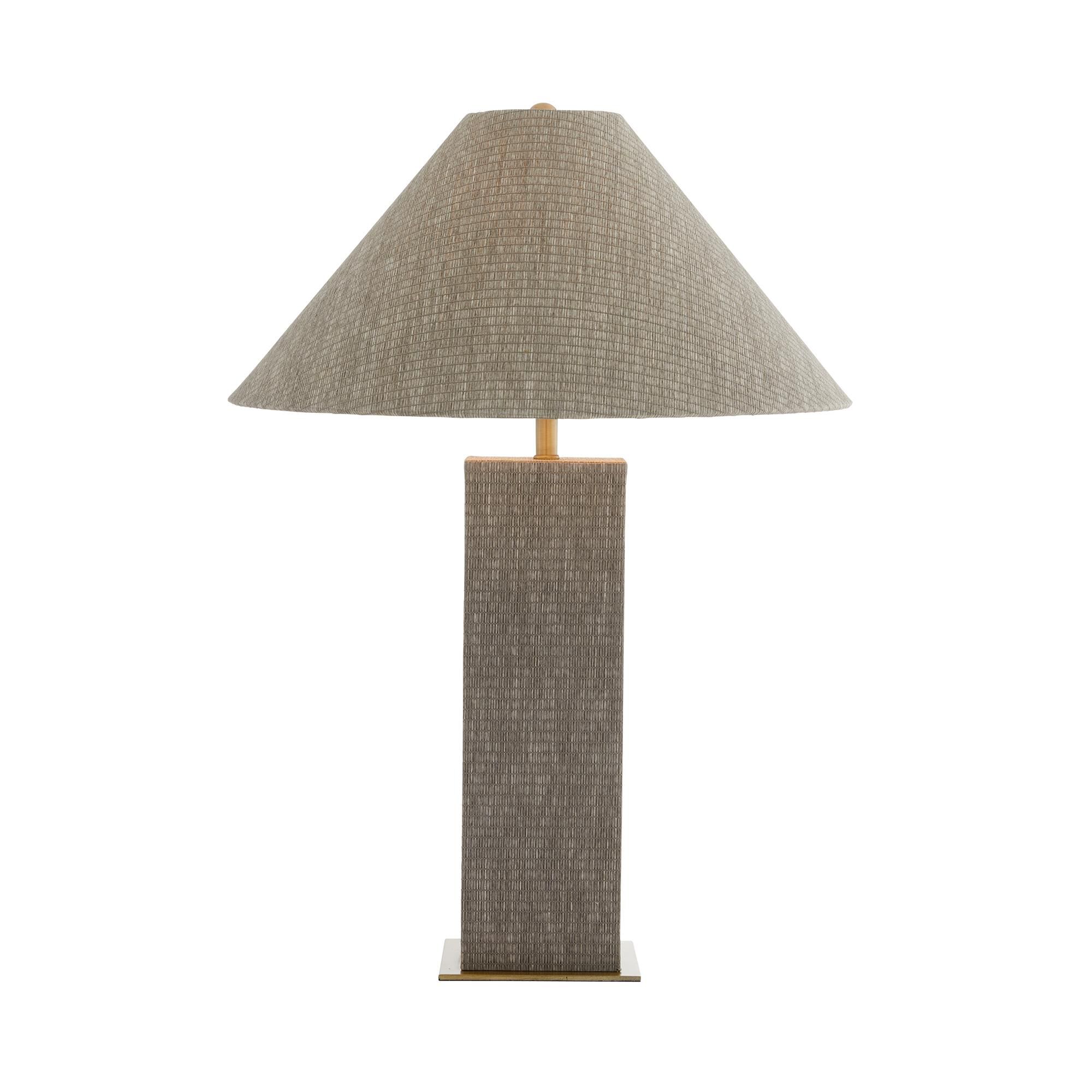 Shown in Gray finish and Grasscloth shade
