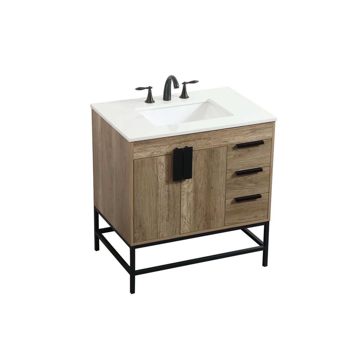 Shown in Natural Oak finish and Without Backsplash accent