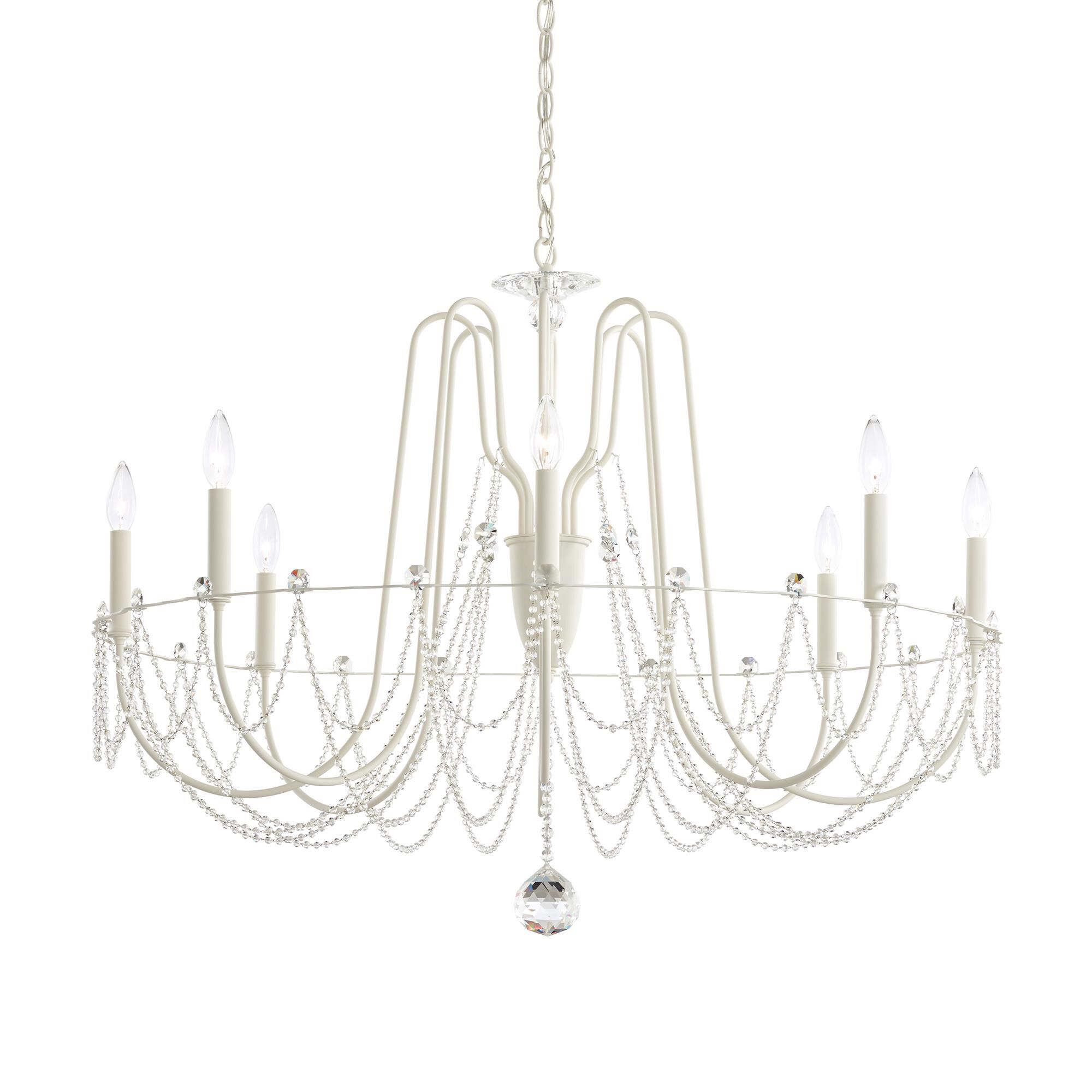 Shown in White finish and Clear Optic crystal