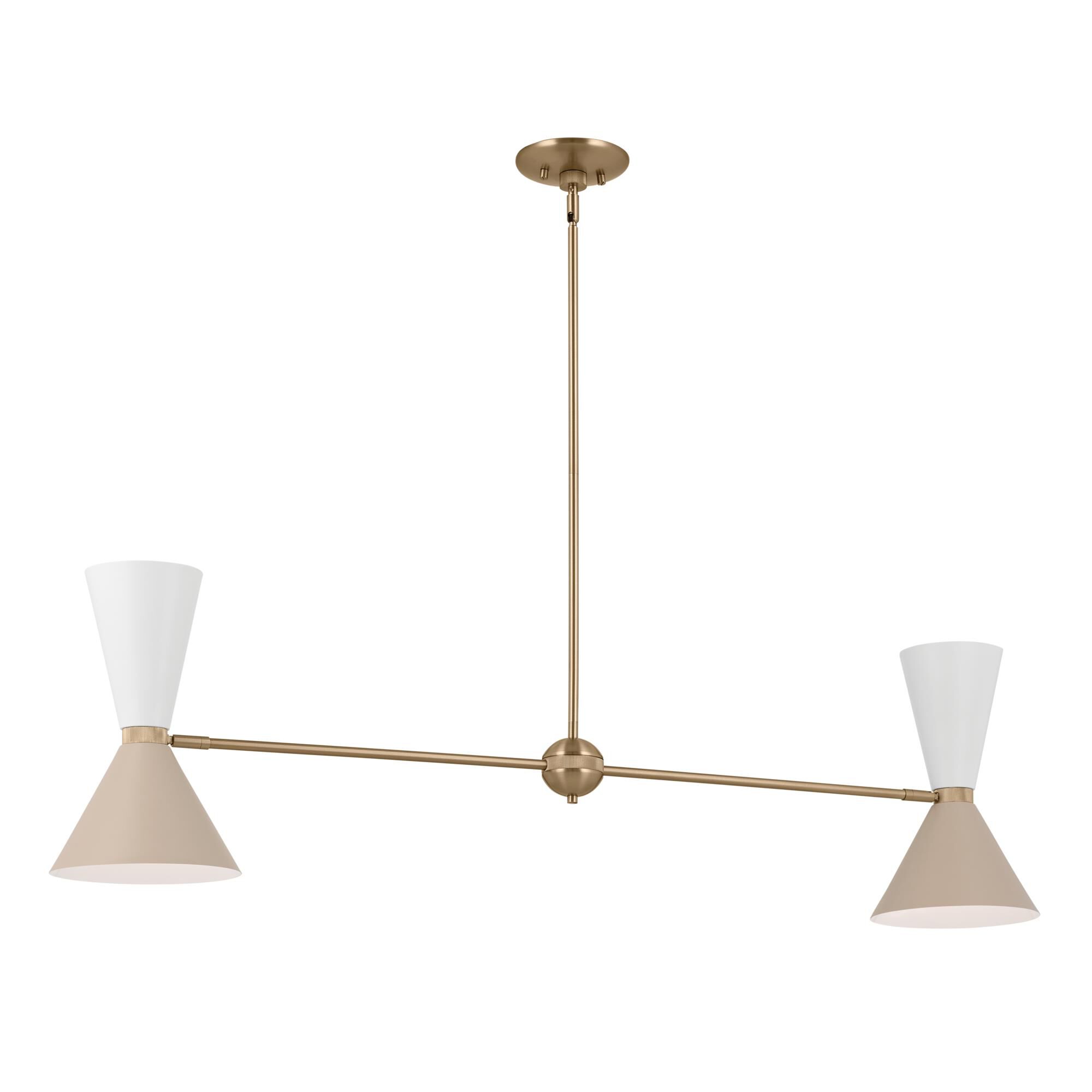 Shown in Champagne Bronze with Greige finish and Metal and Cone shade