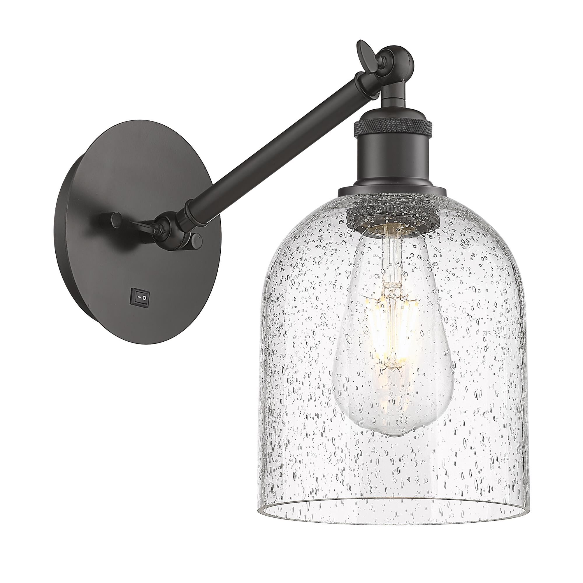 Shown in Oil Rubbed Bronze finish and Seedy glass