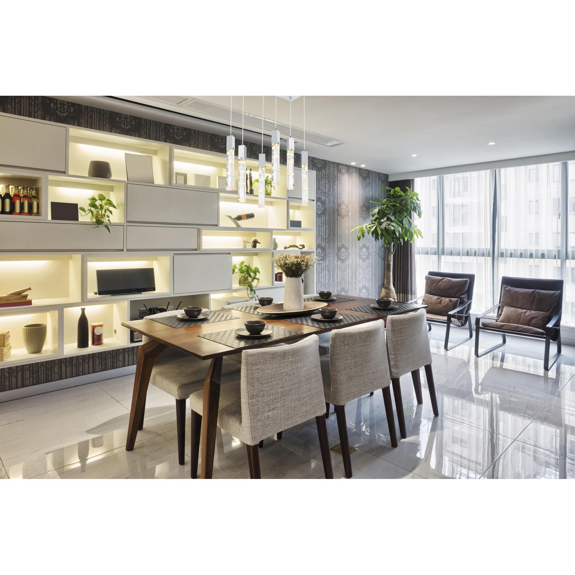 Aurora 32 Inch Linear Suspension Light by Elegant Lighting