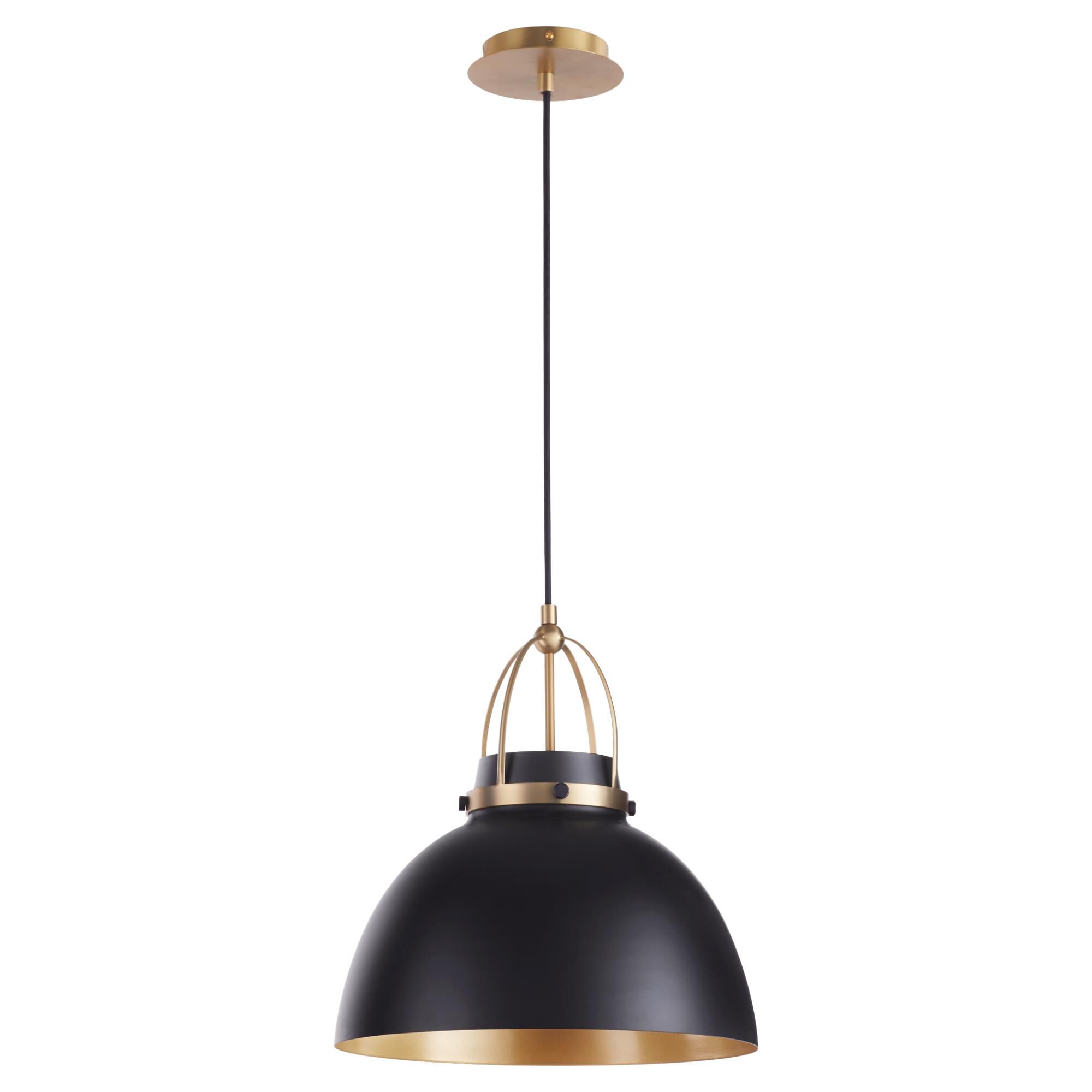 Shown in Matte Black with Aged Brass finish