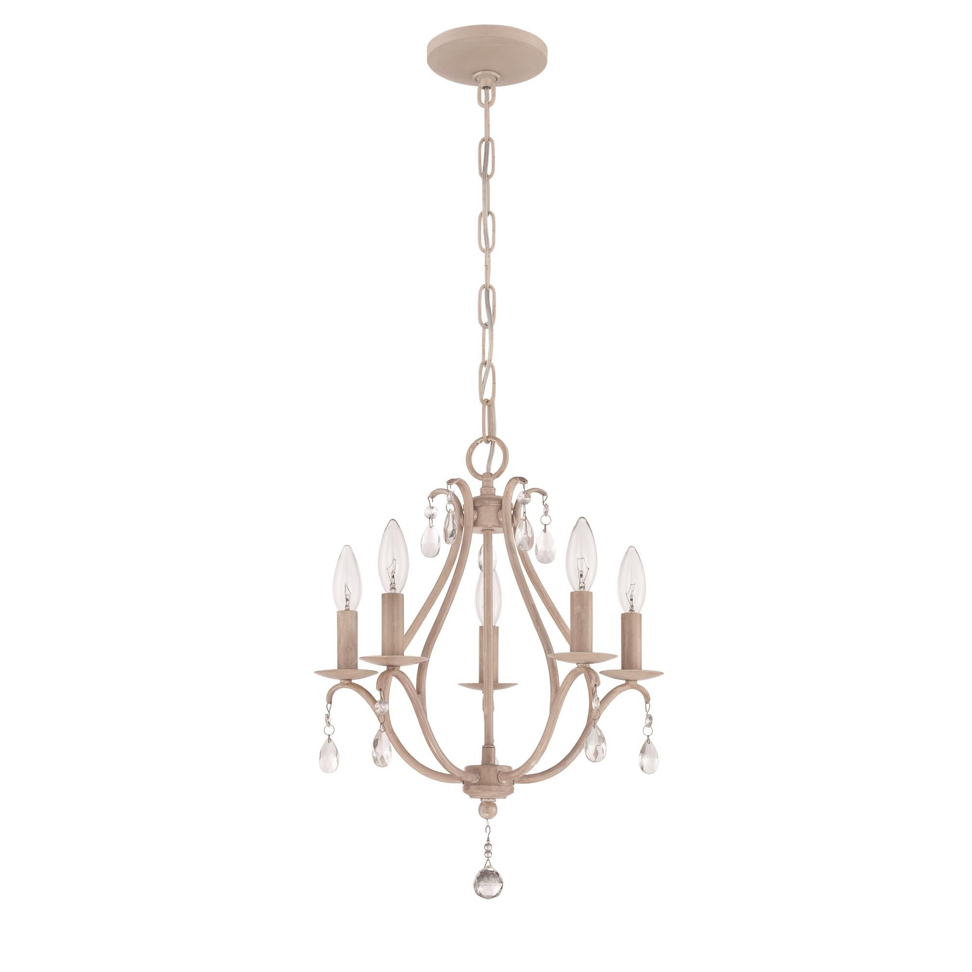 Shown in Antique Linen finish and Clear crystal