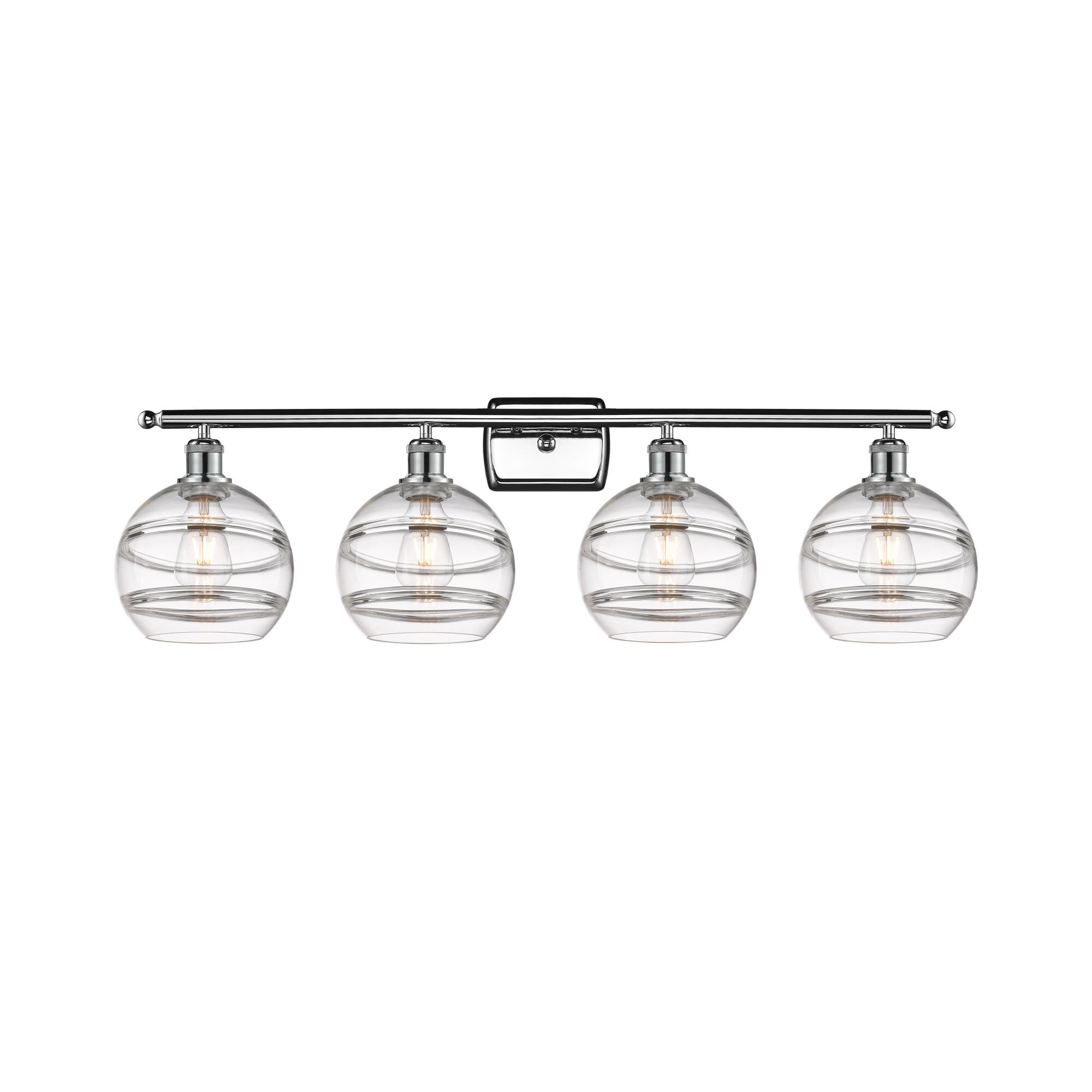 Shown in Polished Chrome finish and Clear glass