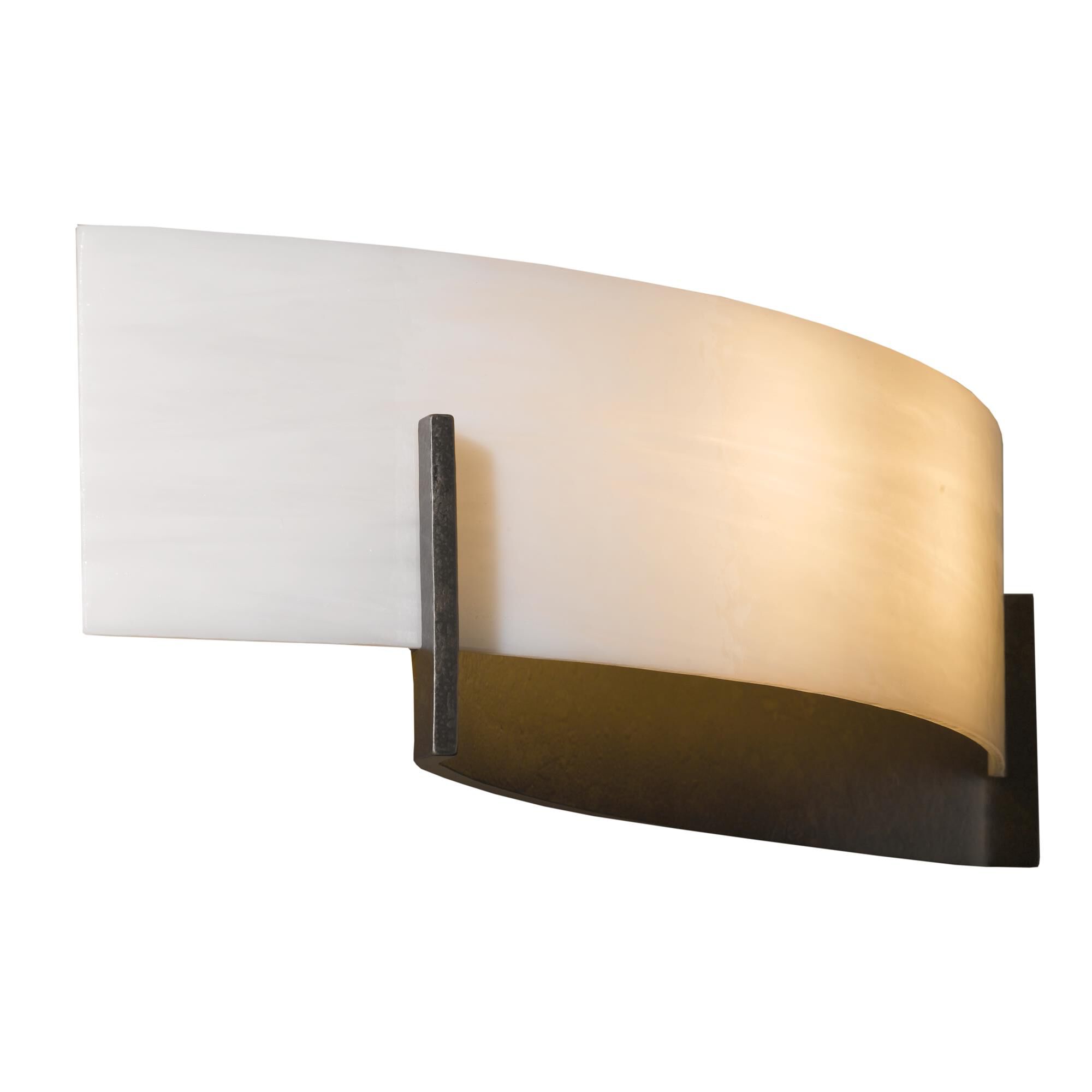 Shown in Dark Smoke finish and White Art  glass
