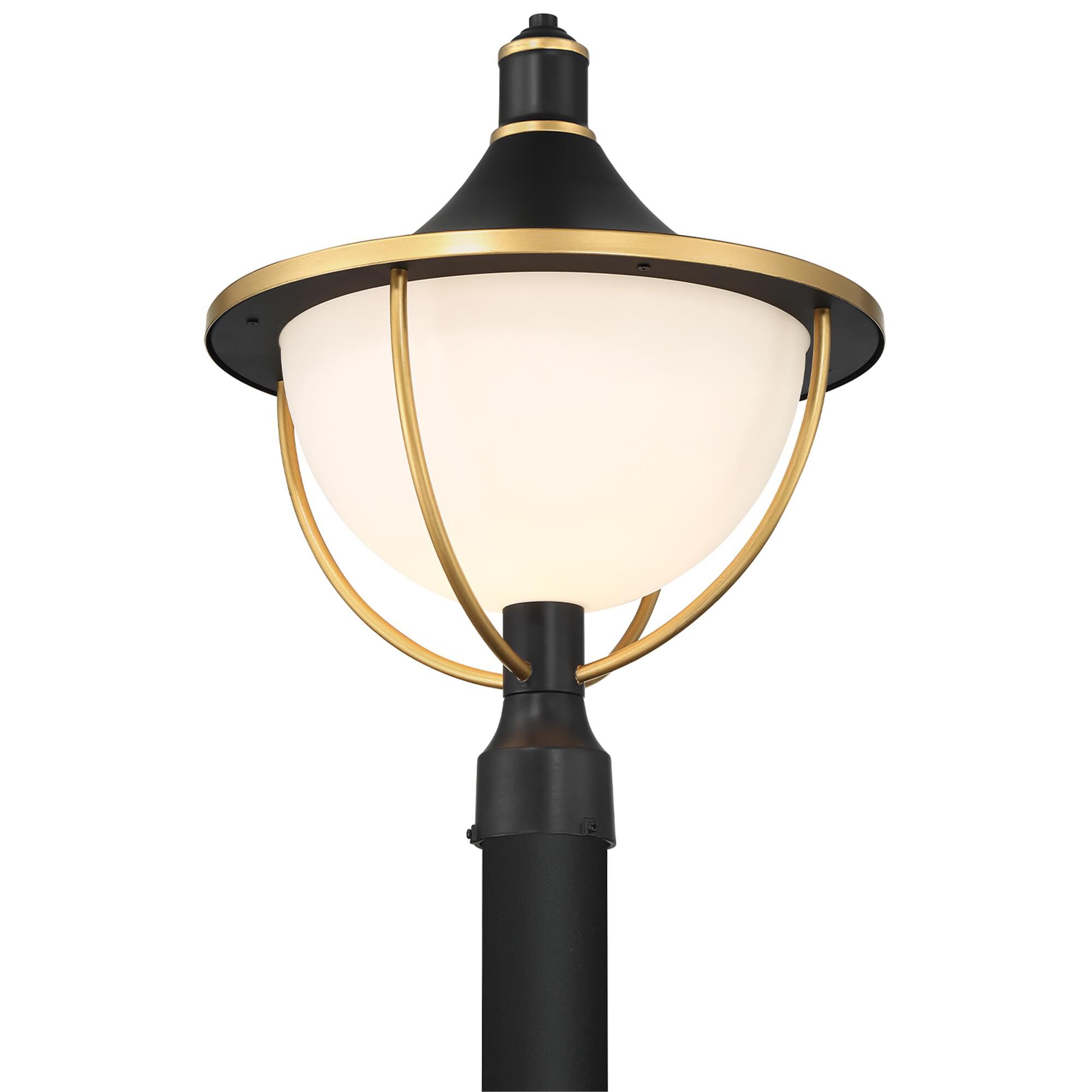 Shown in Matte Black and Textured Gold finish and White glass