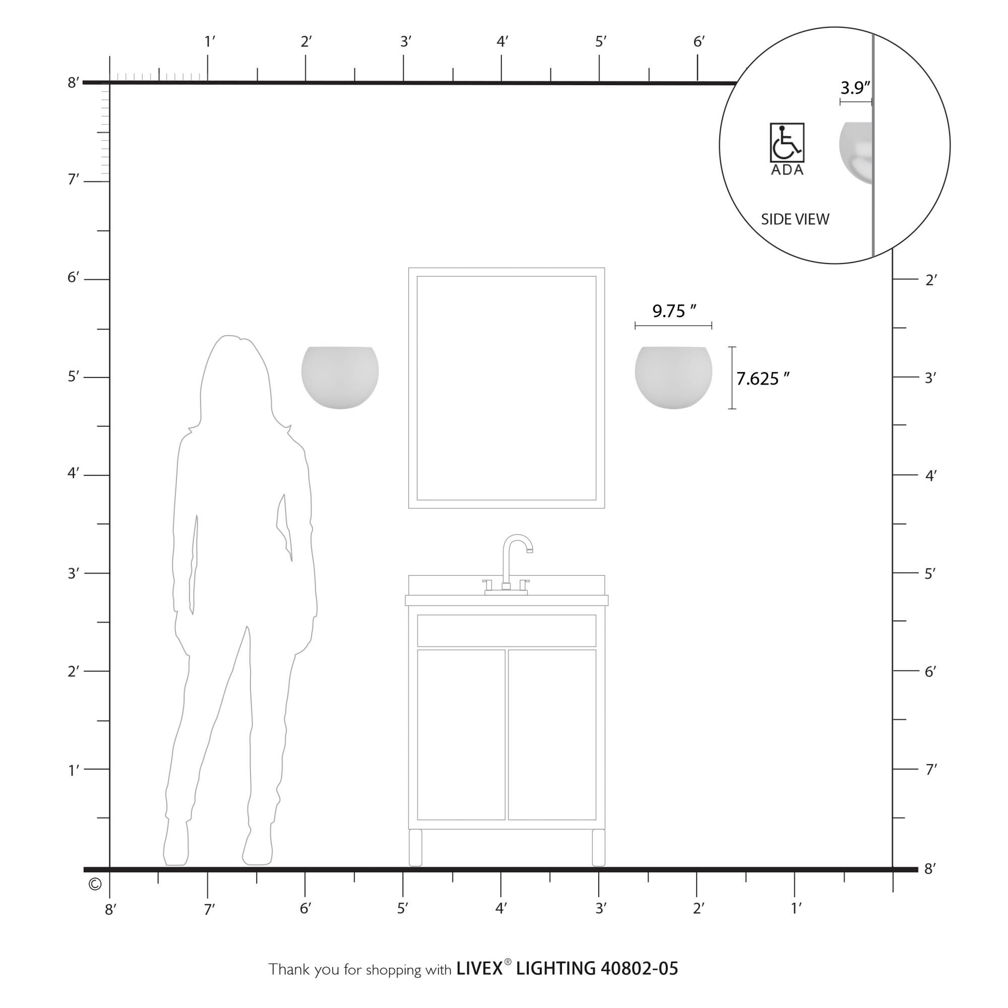 Shown in Polished Chrome finish and Polished Chrome with White Inside shade