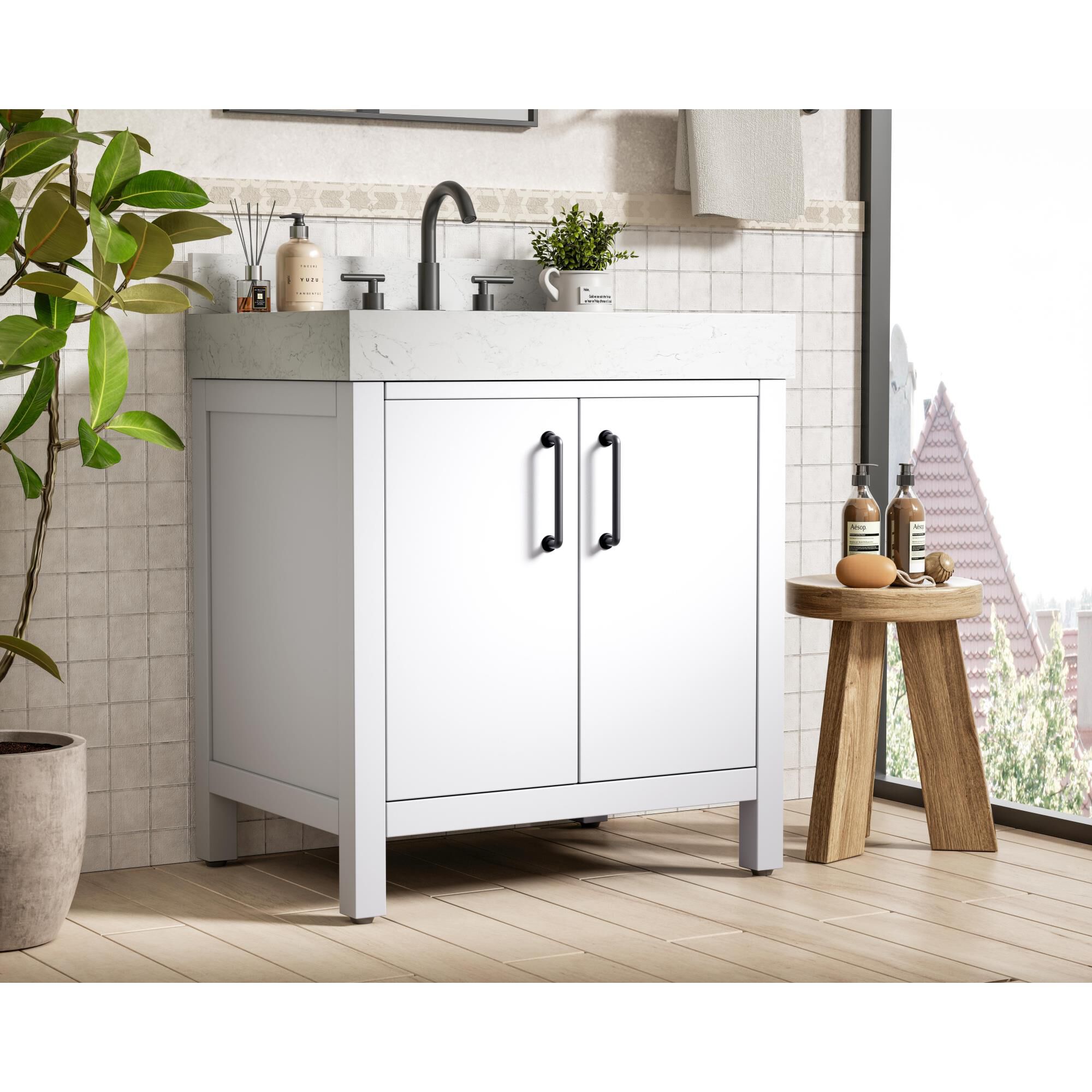 Shown in White finish