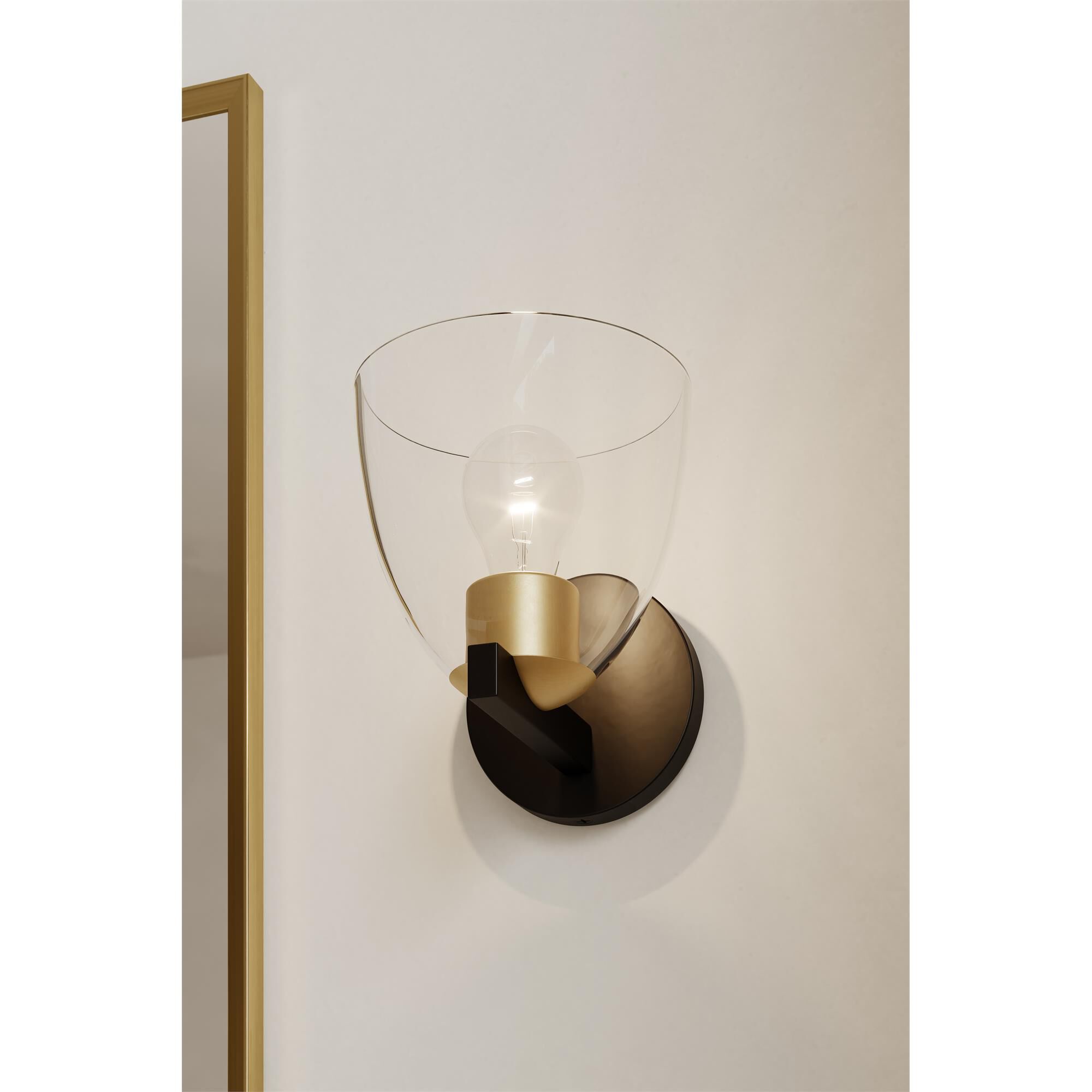 Shown in Dark Bronze and Legacy Brass finish and Clear glass