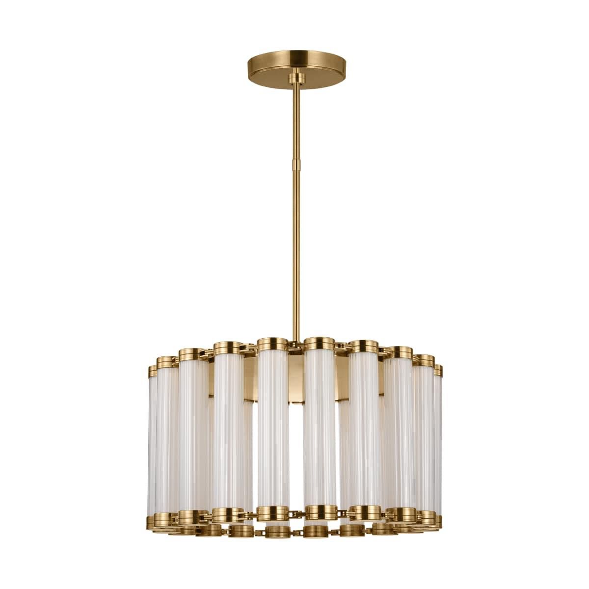 Shown in Polished Natural Brass finish and Fluted glass