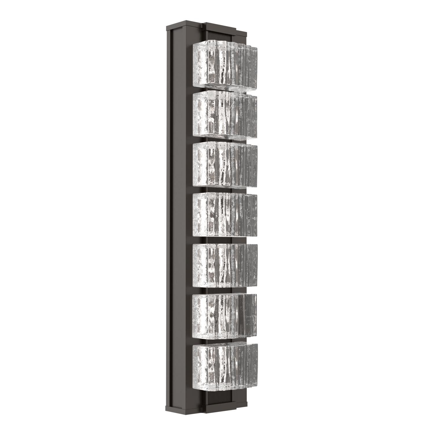 Shown in Statuary Bronze finish and Clear Ribbed glass