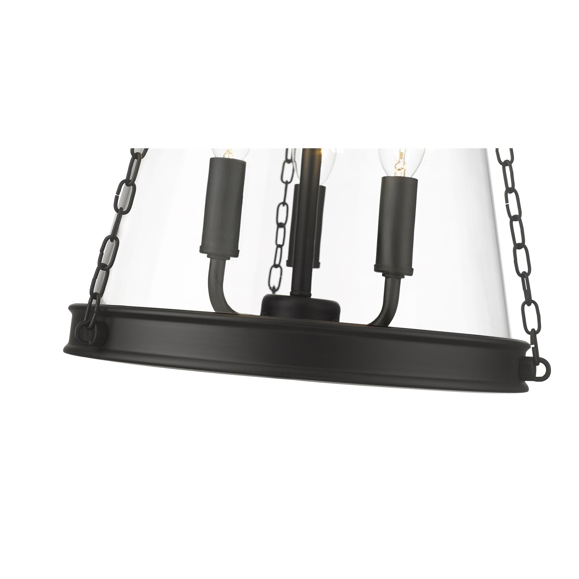 Shown in Matte Black finish and Clear glass