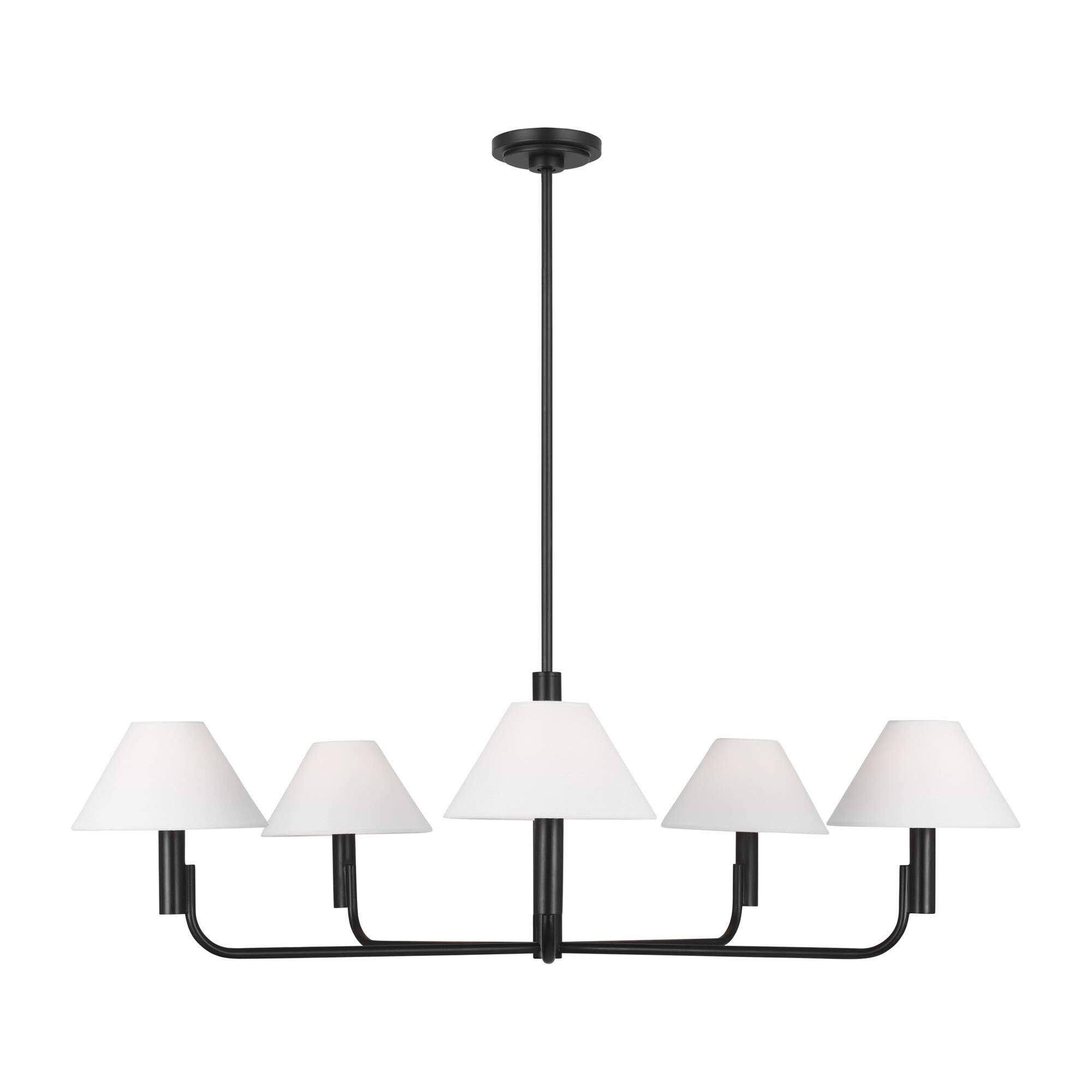 Shown in Aged Iron finish and White Linen shade