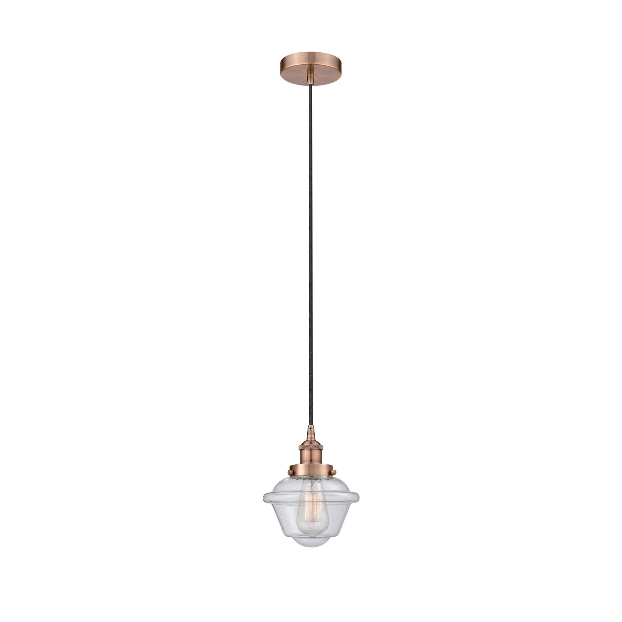 Shown in Antique Copper finish and Seedy Small Oxford glass