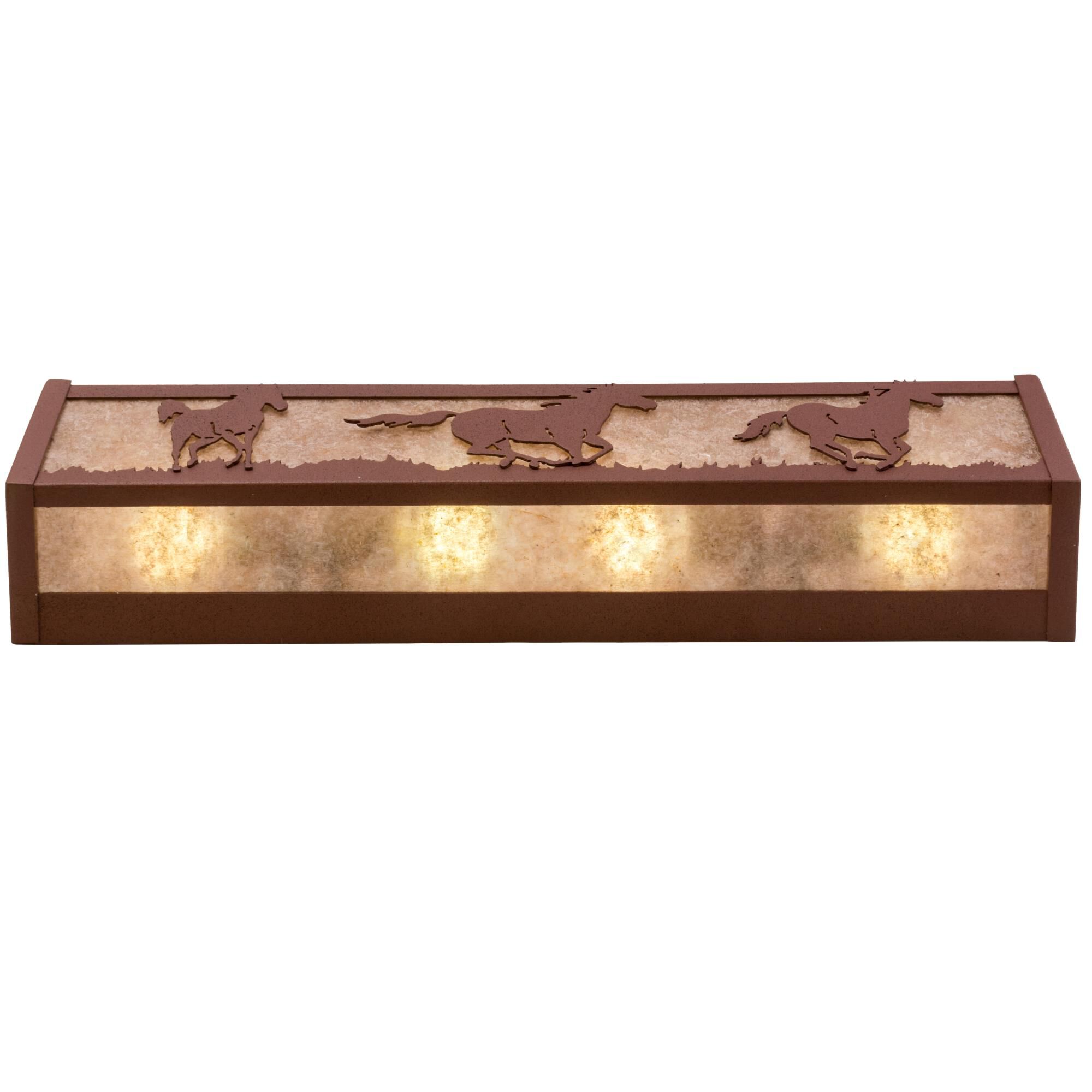 Shown in Rust Finish finish and Amber Mica glass