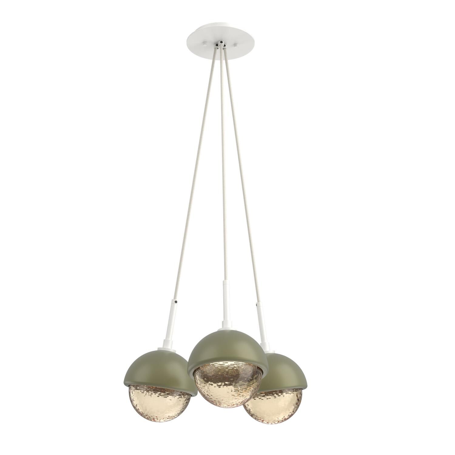 Shown in Salt White finish and Amber glass and Sage Green accent