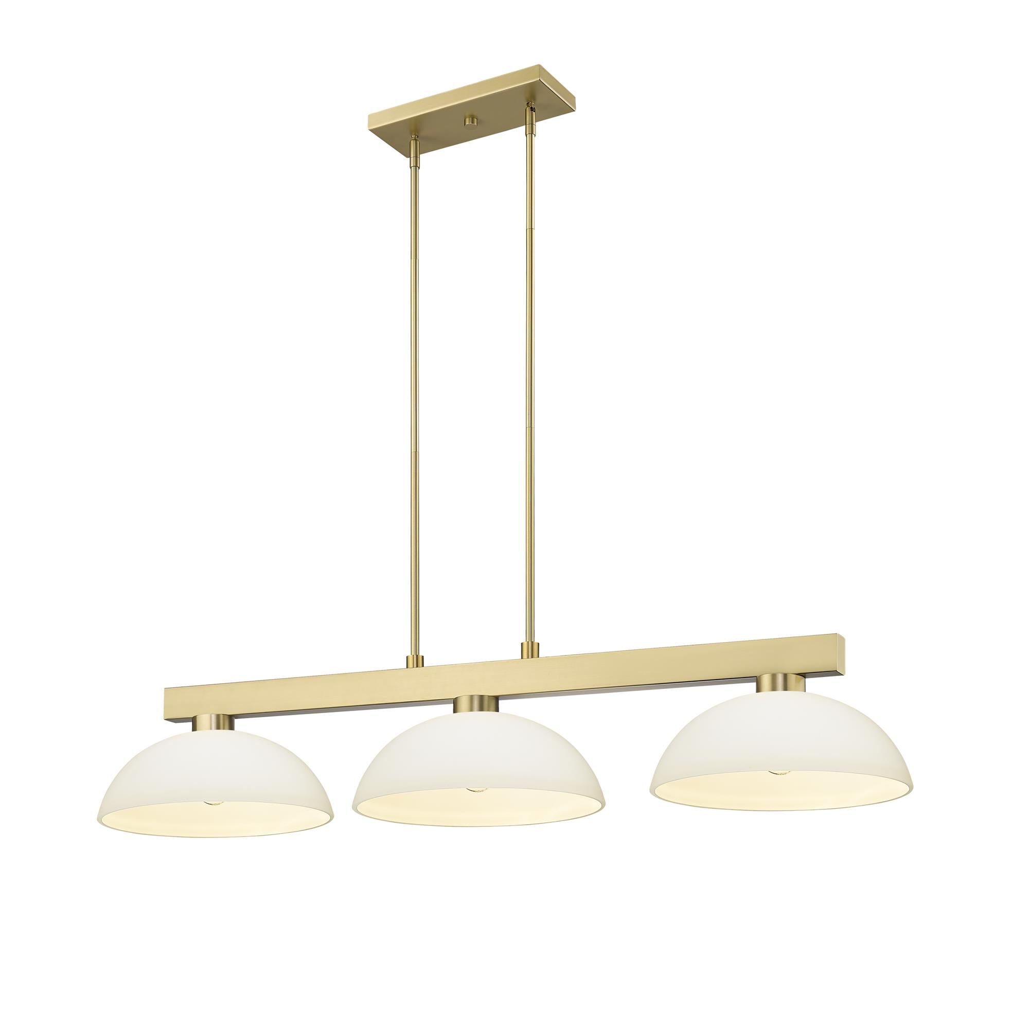 Shown in Modern Gold finish and Matte Opal glass and Matte Opal shade