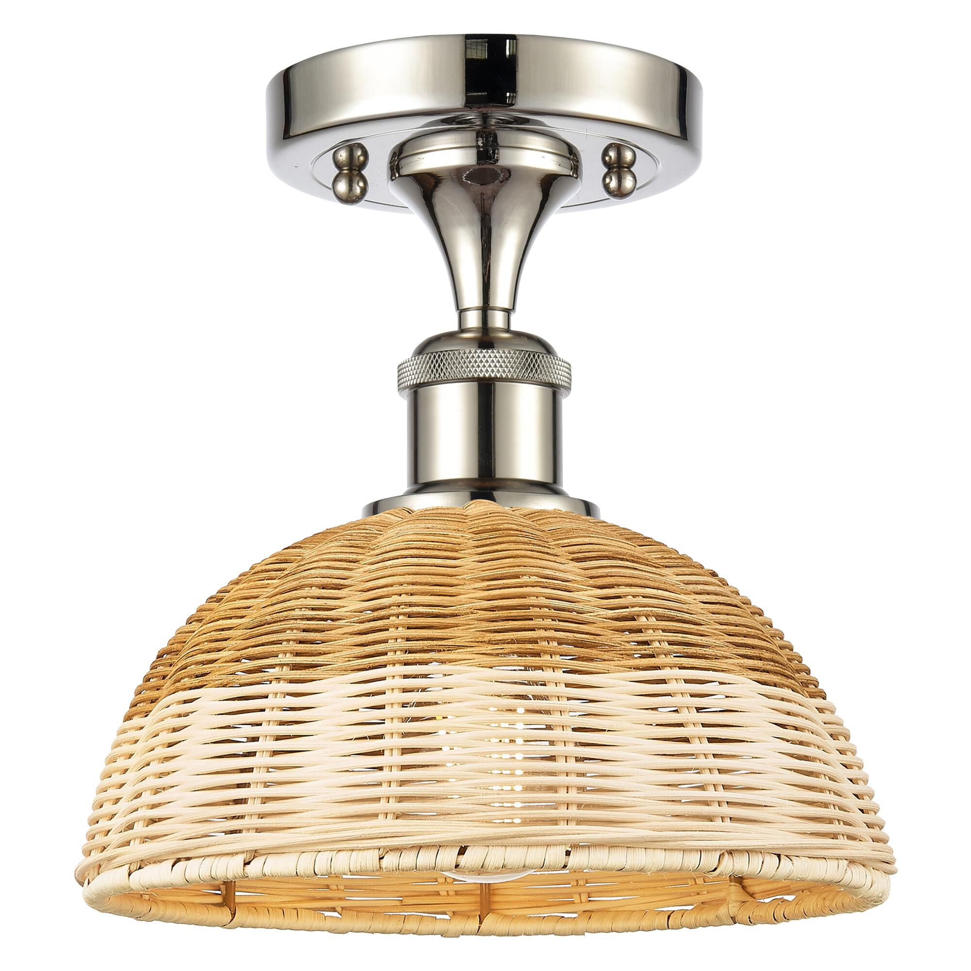 Shown in Polished Nickel finish and Natural shade