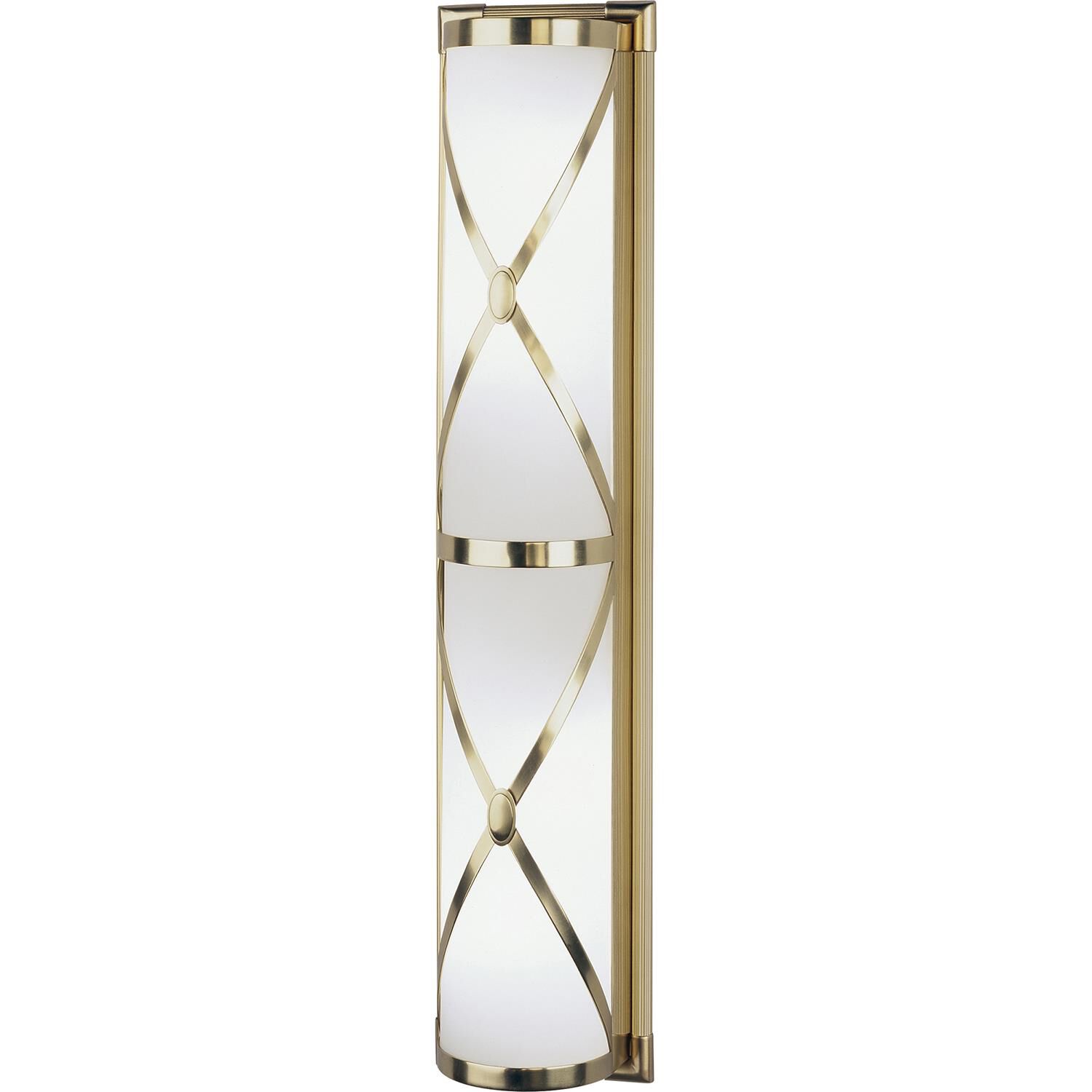 Shown in Antique Brass  finish and Frosted White Cased Glasss shade