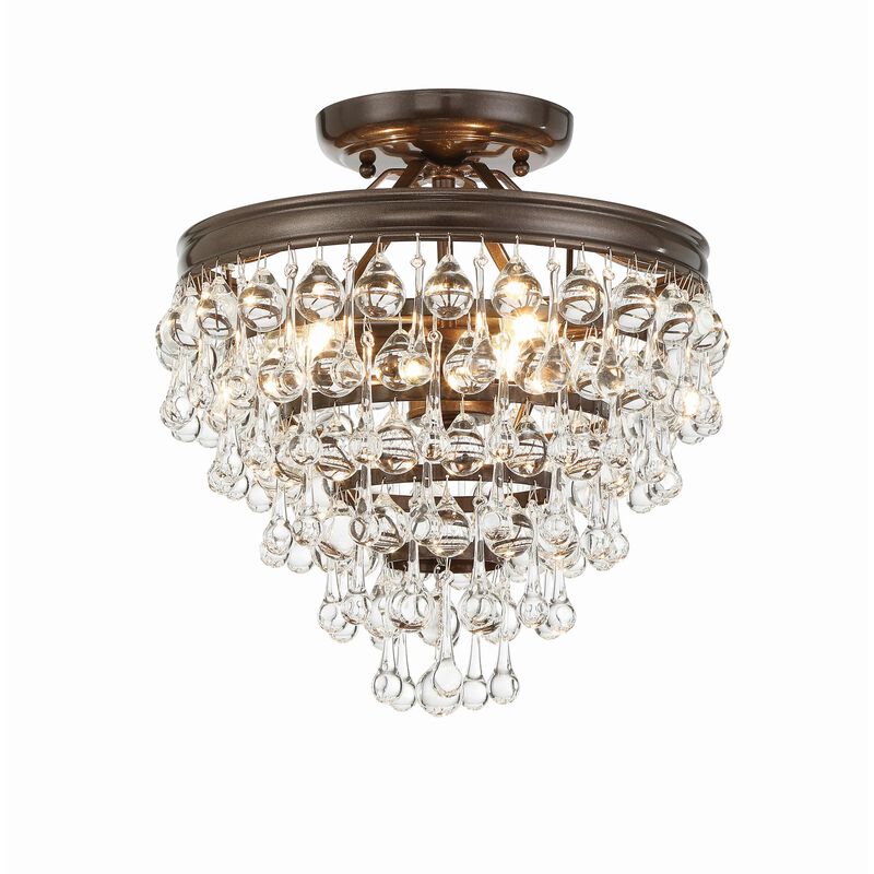 Calypso 13 Inch 3 Light Semi Flush Mount by Crystorama