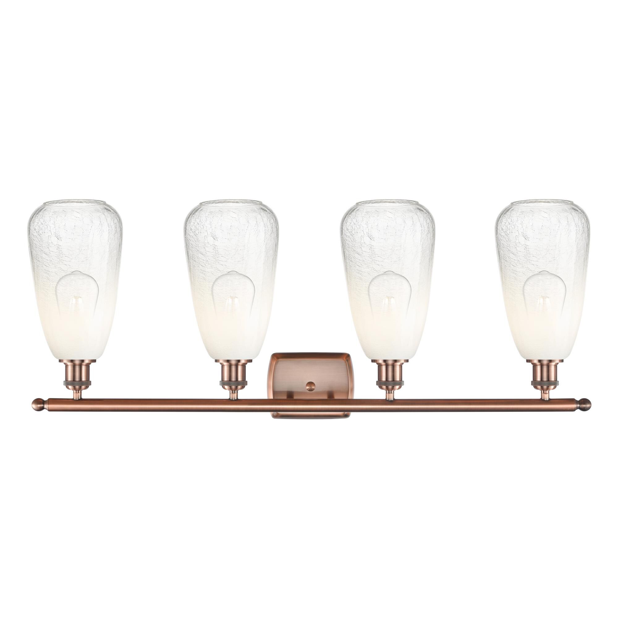 Shown in Antique Copper finish and Opal glass