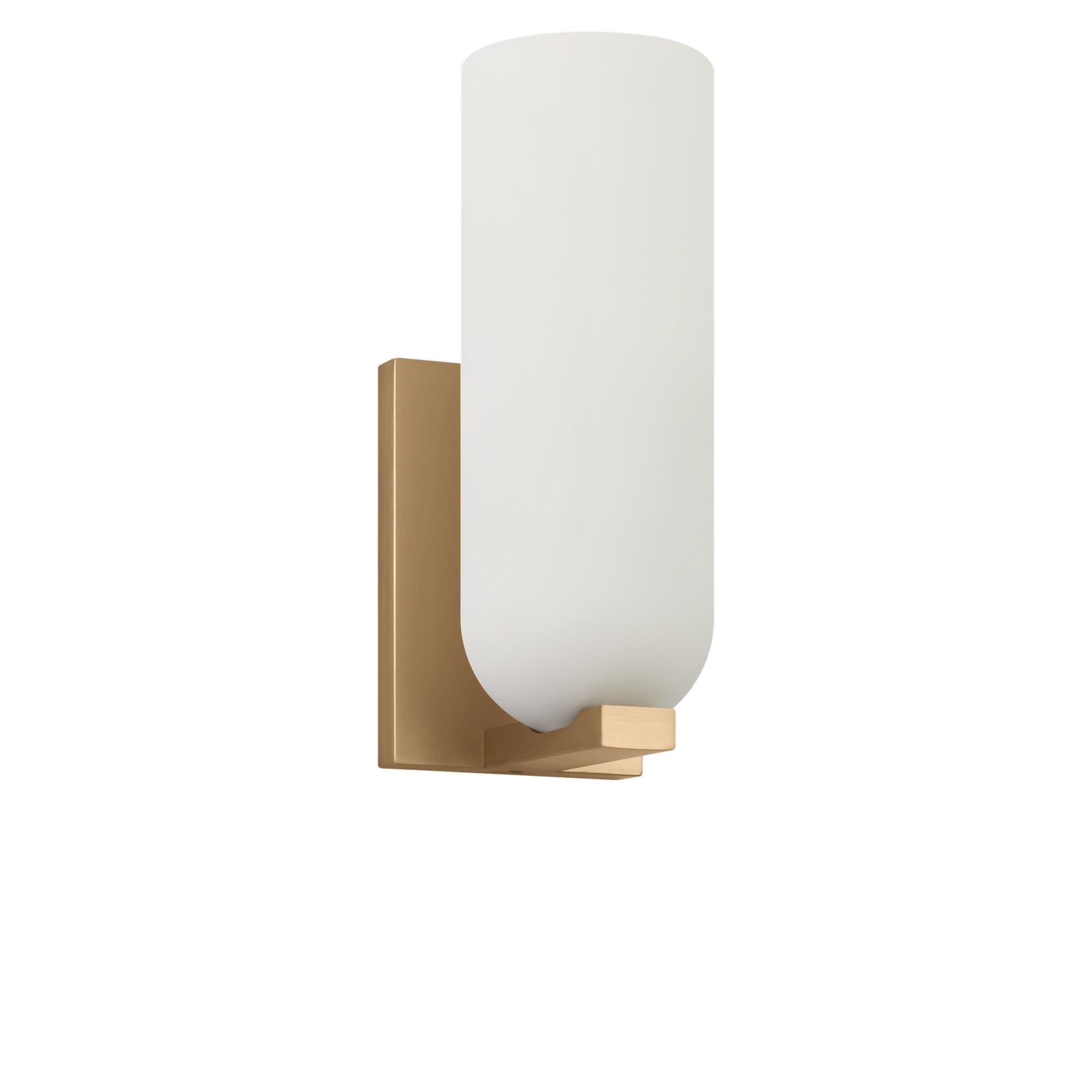 Shown in Satin Brass finish and Etched White glass