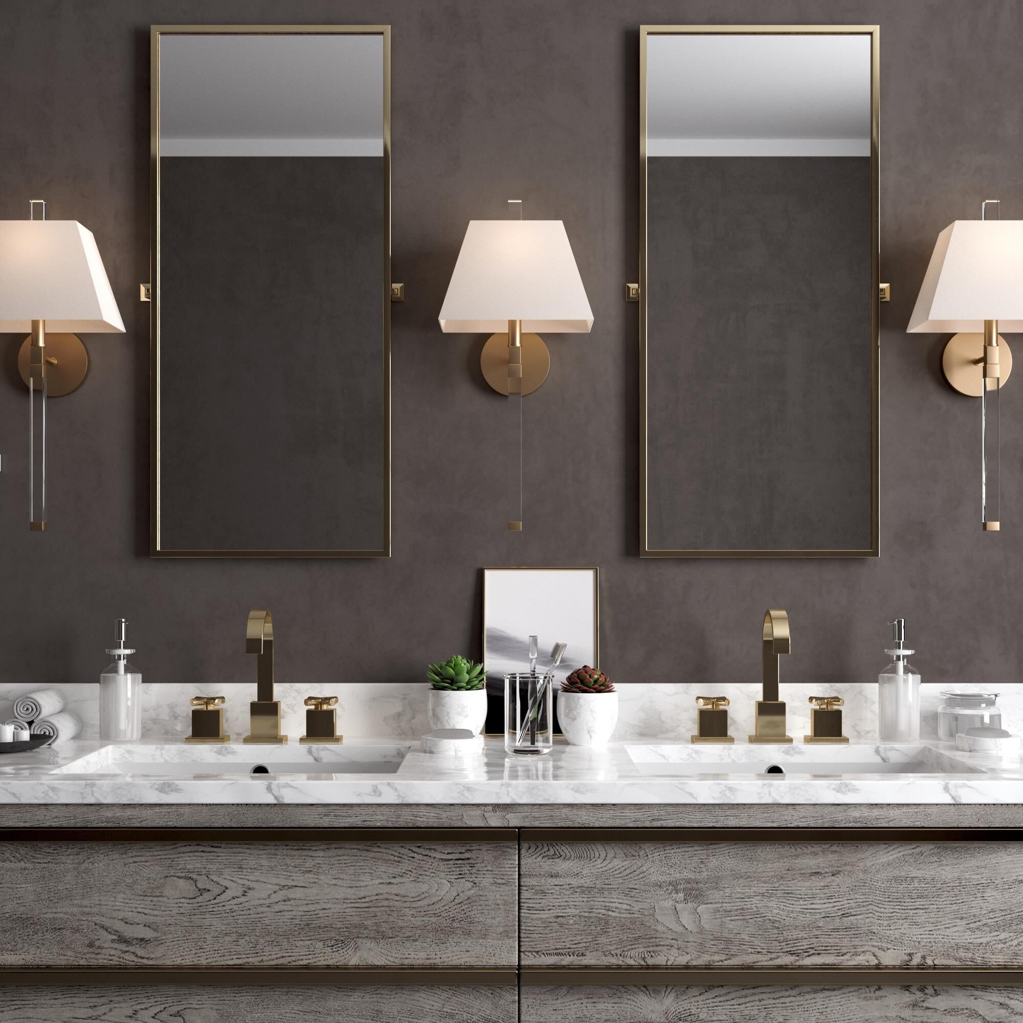 Shown in Aged Brass finish and Silk glass and White shade